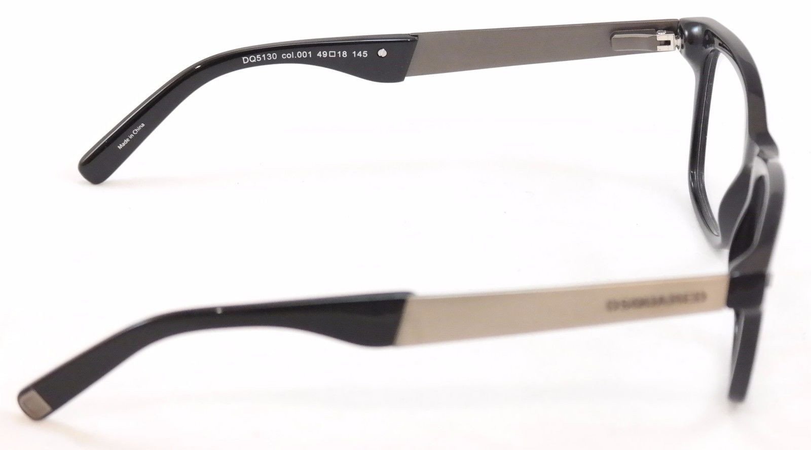 Dsquared2 DQ5130 001 Black Plastic & Metal Eyeglasses Frame - High Quality 49-18-145 Size - Perfect for Fashion & Everyday Wear