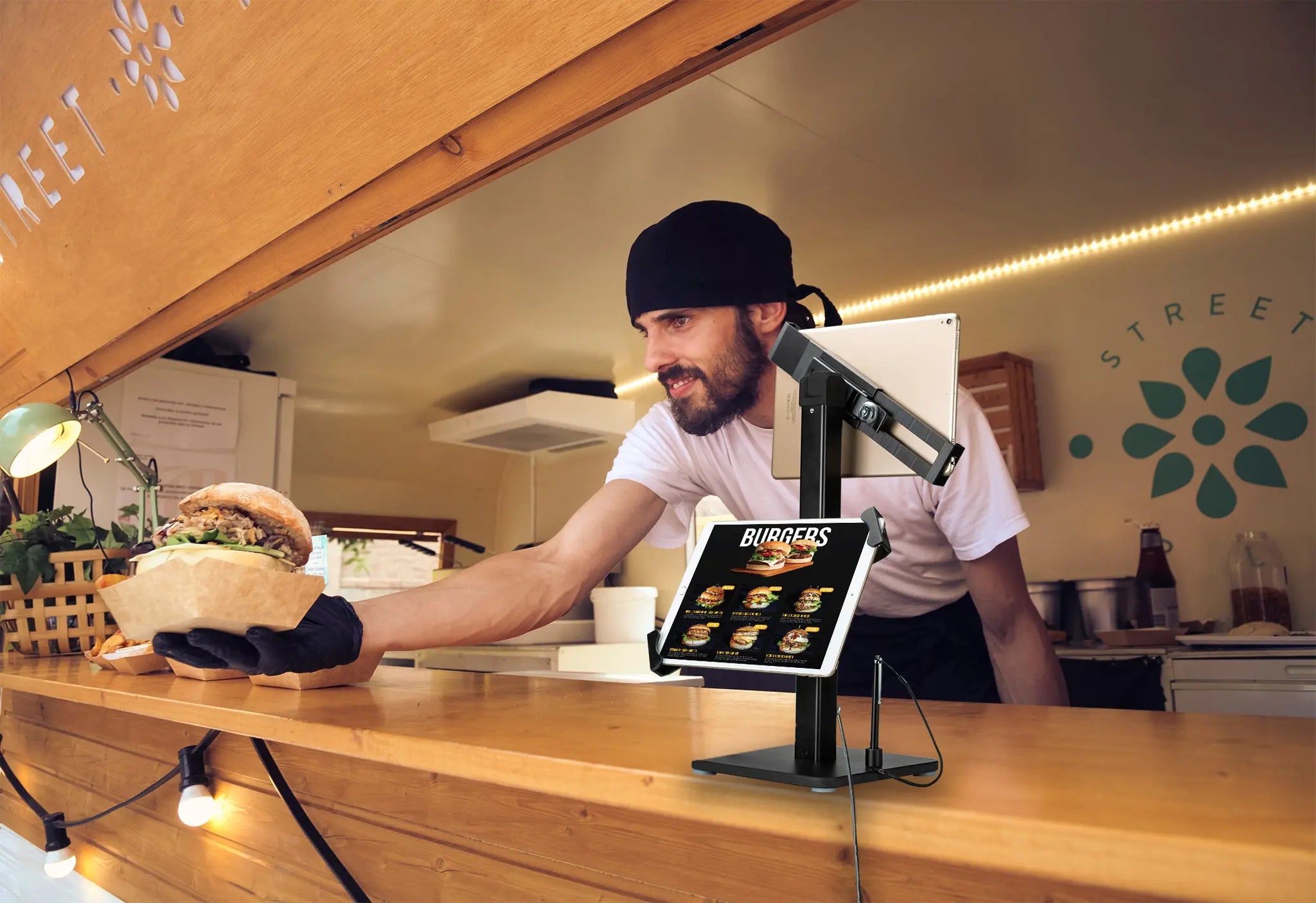 Adjustable Dual Tablet Stand Holder for iPad & Android - Perfect for Reading, Watching, and Working Hands-Free at Home or Office