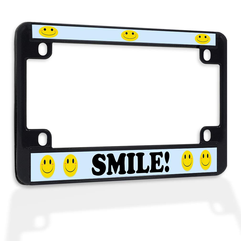 Premium Metal Insert Bike License Plate Frame - Weatherproof Motorcycle Accessory with 4 Holes & Solid Insert (Black) - Perfect for Motorcycles, Scooters & Bikes - Durable Outdoor Use