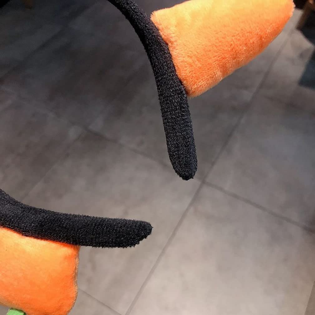 Funny Orange Carrot Headband for Women - Cute Vegetable Hair Accessory for Face Washing, Makeup & Costume Parties | Perfect for Halloween, Cosplay and Spa Days