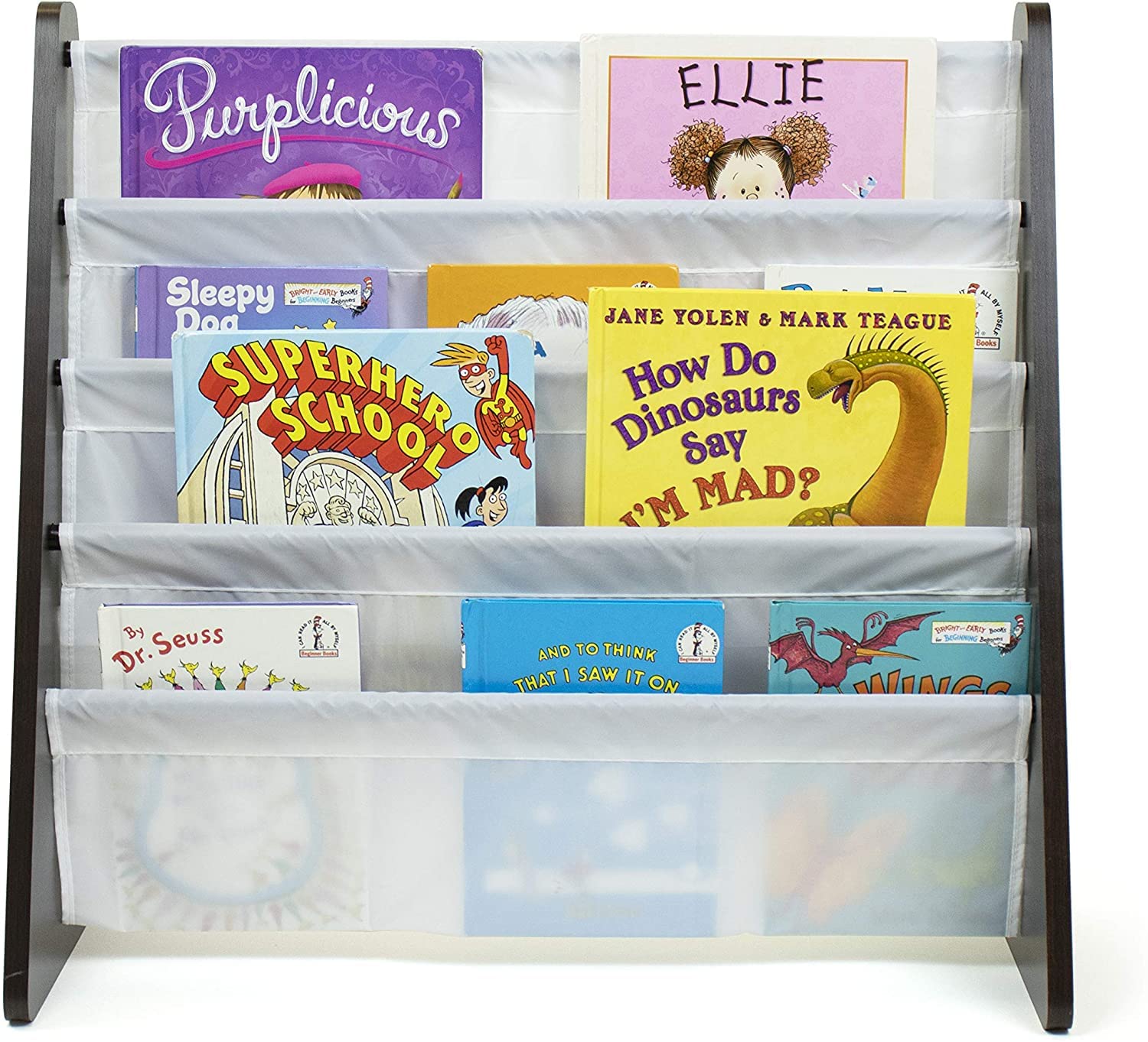 Lennox Espresso Wooden Toy Storage Organizer - Kids Room Furniture for Toys, Books & Games - Perfect for Playrooms, Bedrooms & Daycares