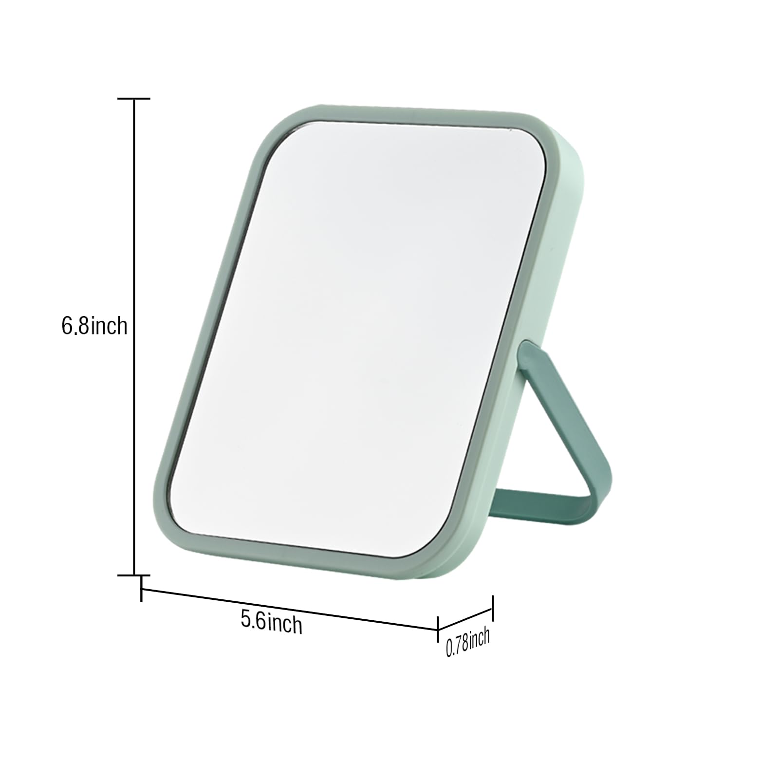 3-in-1 Compact Vanity Mirror with Magnetic Back, Foldable Stand & Hook - 5.6x6.8 Inch Portable HD Makeup Mirror for Desk, Dorm, Fridge - Shatterproof ABS Frame, Rounded Edges - Perfect for Makeup Application, Skincare Routine, Travel & Small Space Organization