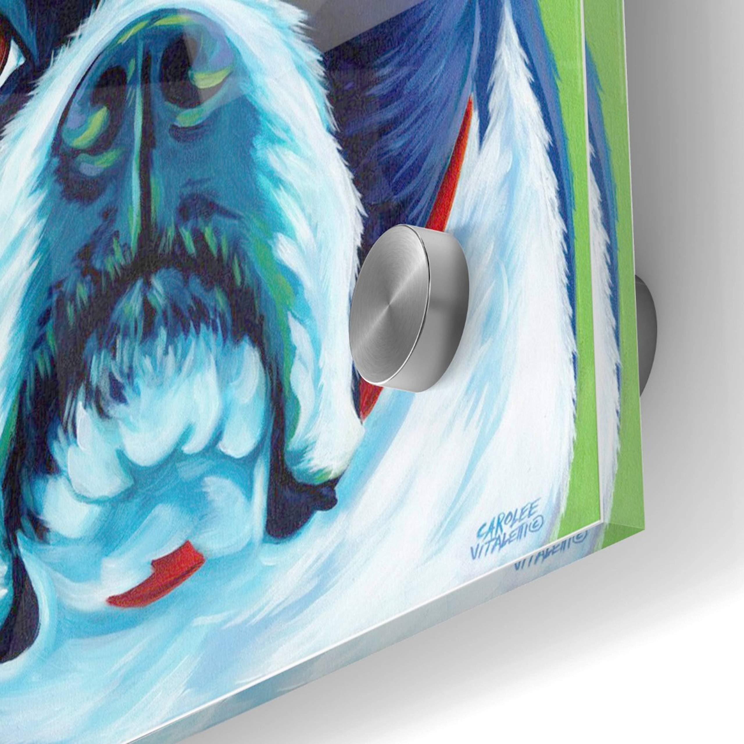 Cute Pups II by Carolee Vitaletti - 36x36 Inch Acrylic Glass Wall Art Painting, Modern Dog Artwork for Living Room, Bedroom & Office Decor