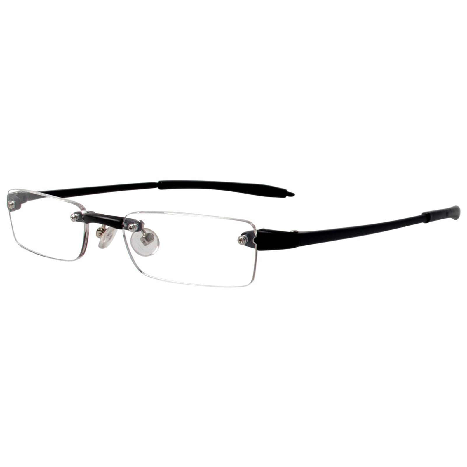 Visualites 7 Black 1.50 Half Eye Reading Glasses for Women & Men - Lightweight Magnifying Readers for Computer, Reading & Close Work