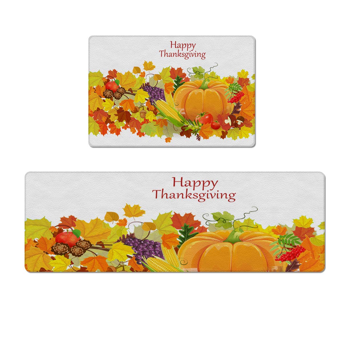 2-Piece Non-Slip Kitchen Mat Set - Waterproof, Oil-Resistant Floor Rugs (18