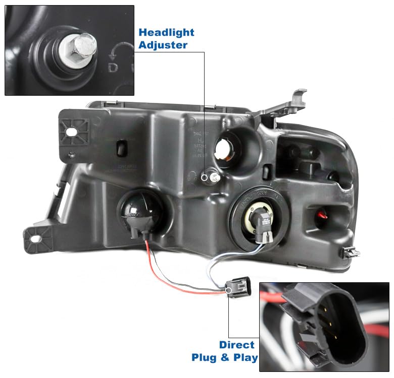 2004-2008 Ford F-150 LED Black Projector Headlights - High Performance Replacement Headlamps for Night Driving & Off-Road Use
