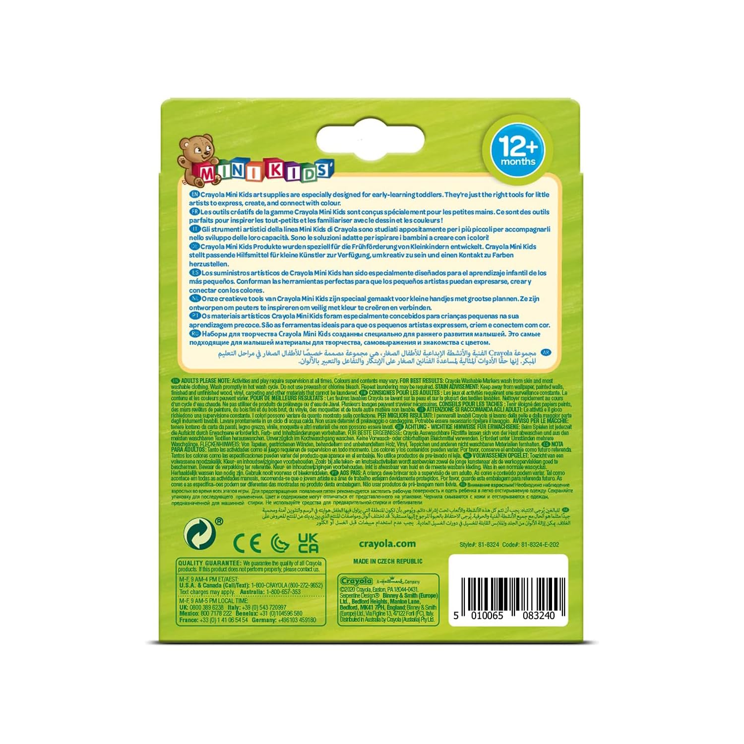 CRAYOLA 8 Mini Kids Washable Markers - Non-Toxic Art Supplies for Toddlers & Children - Perfect for School, Home, and Travel Activities
