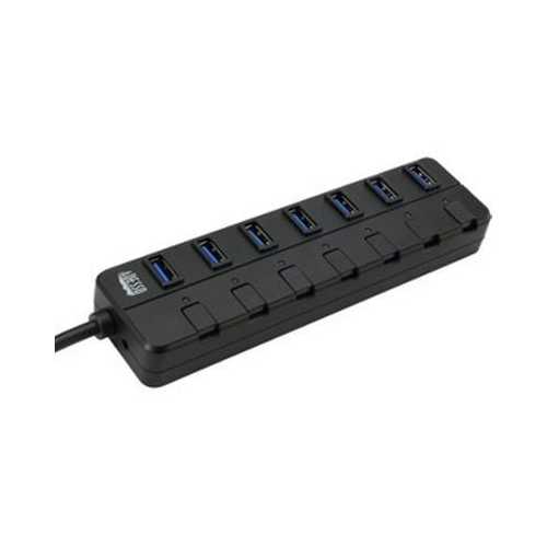 7-Port USB 3.0 Hub with Individual Switches - High-Speed Data Transfer for Laptop, PC, MacBook - Perfect for Home Office, Gaming & Multiple Device Charging