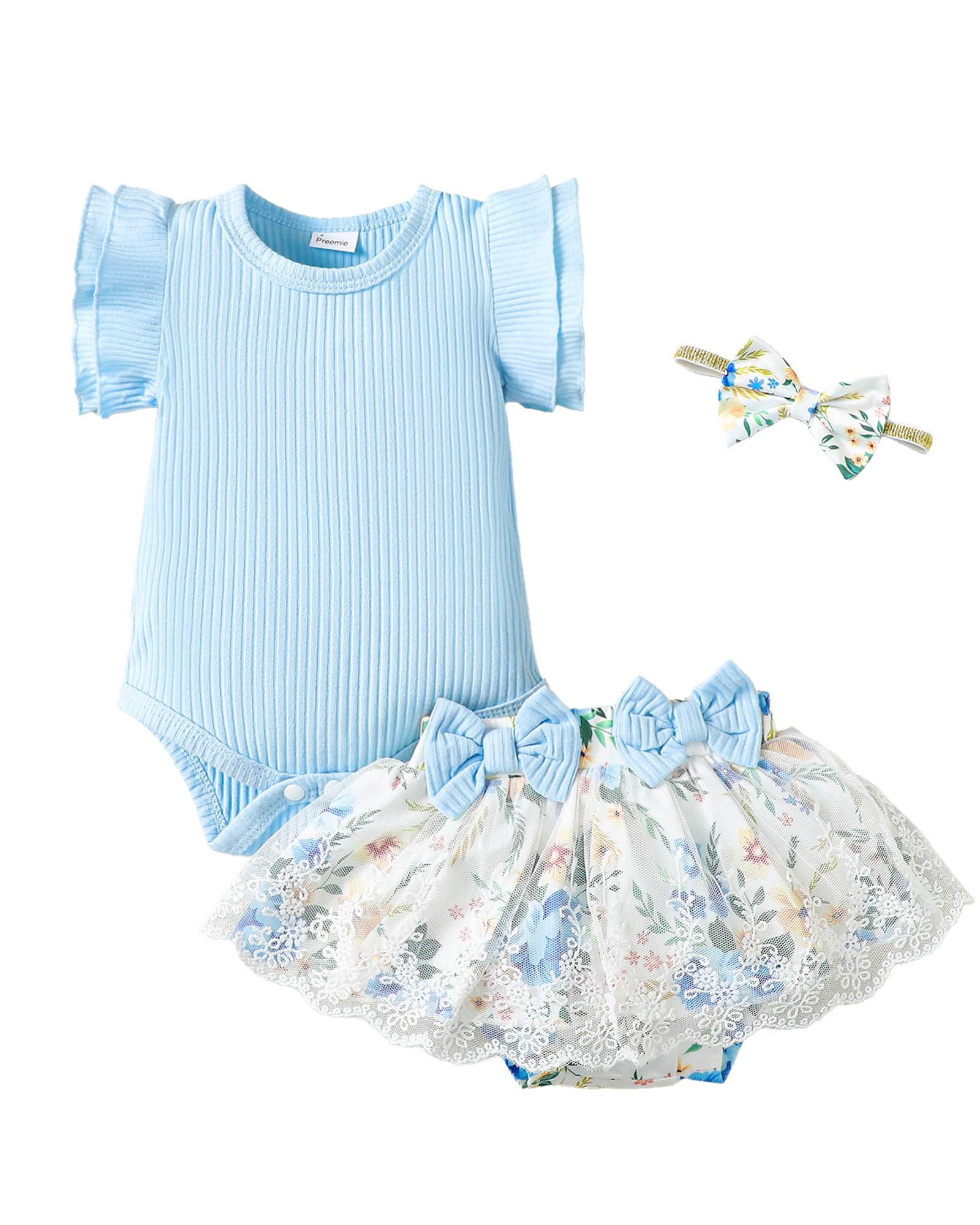 Mioglrie Preemie Baby Clothes for Girls - Newborn Outfits, Infant Summer Romper Dress & Shorts Set - Soft & Breathable for Hospital, Home & Photo Shoots