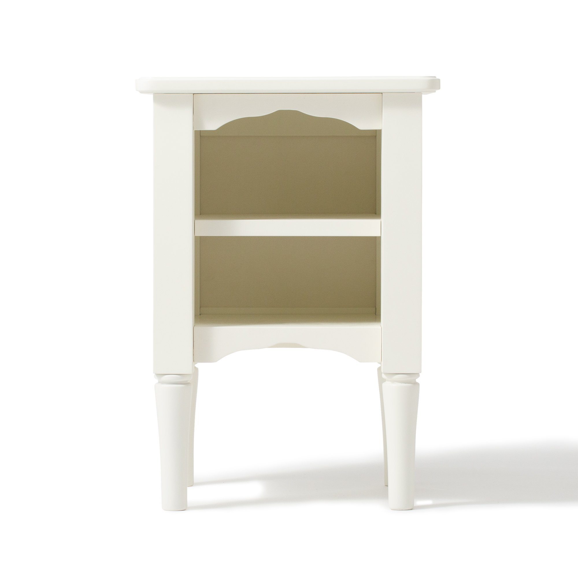 Modern White Nightstand with Drawer - 13.8