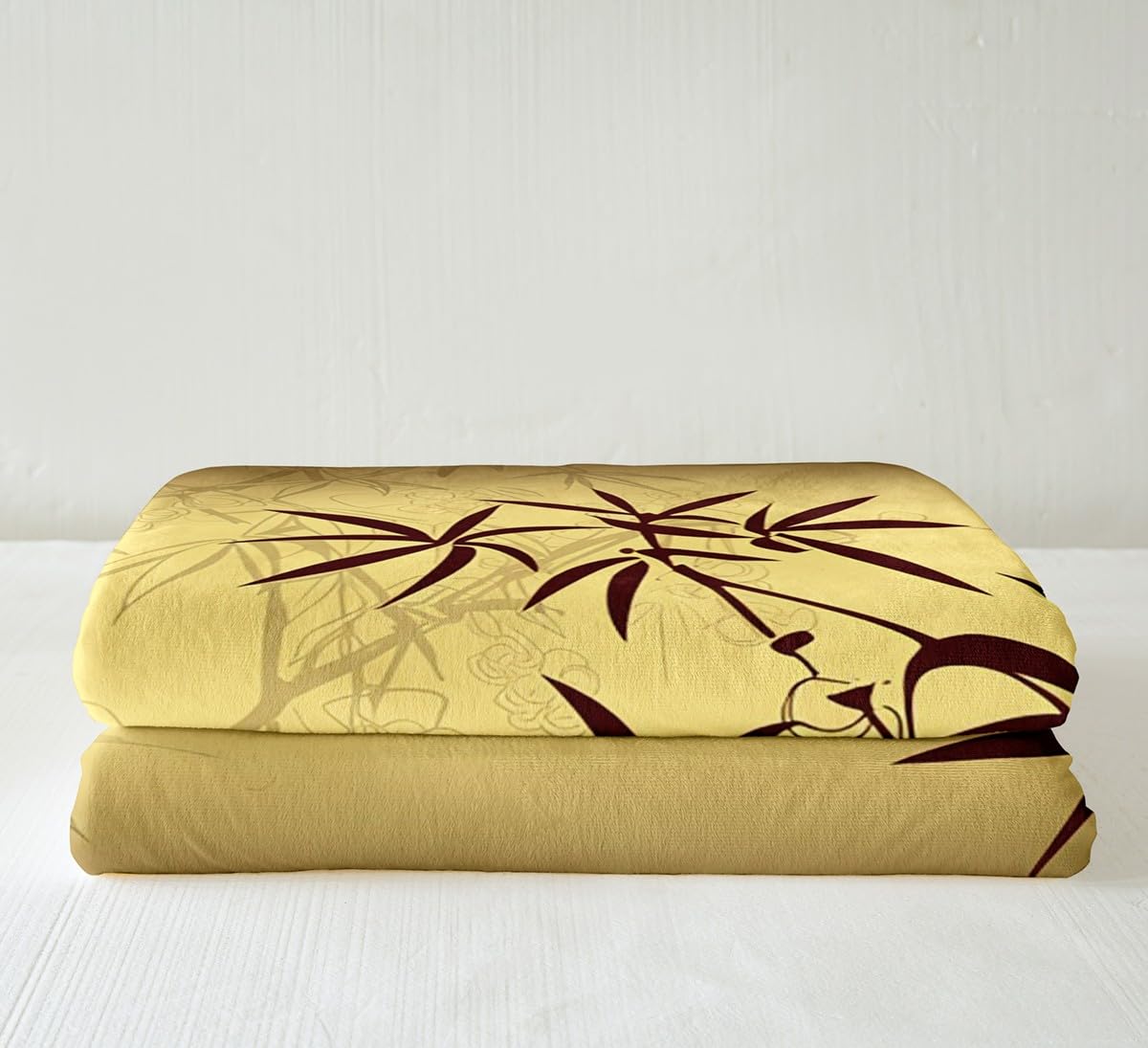 Botanical Print Fleece Throw Blanket - Plum Blossom Sherpa Blanket 30