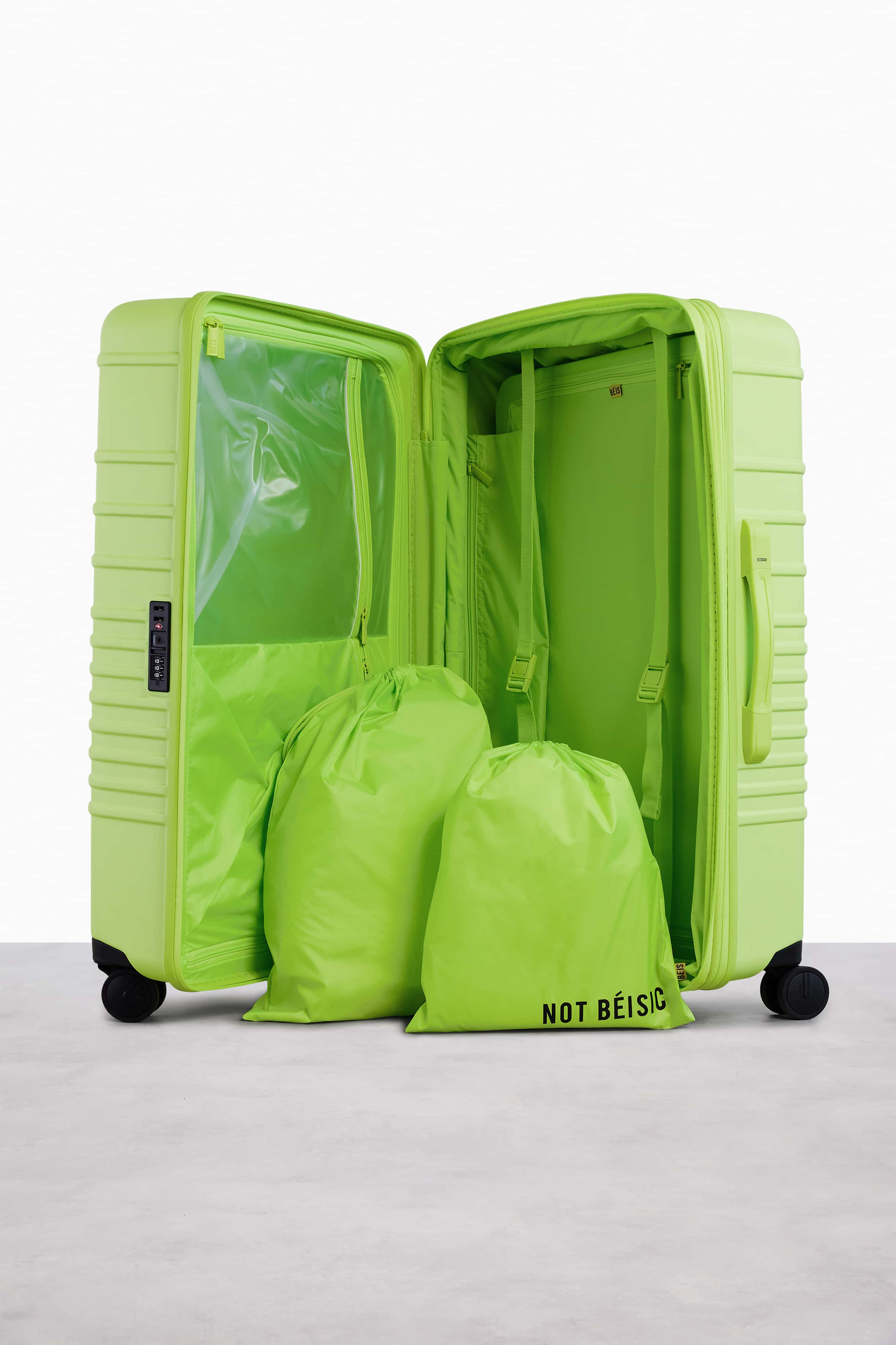 Large Check-In Roller Suitcase in Citron Yellow - Spacious & Durable Luggage for Travel, Business Trips & Vacations