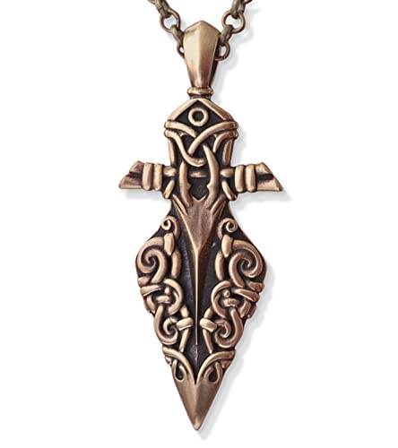 Odin Spear Pendant V3 - Brass