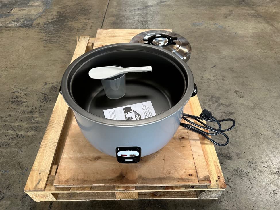 30-Cup Commercial Rice Cooker with Keep Warm Mode - NSF Certified for Restaurants - Large Capacity Nonstick Inner Pot (110V, White) - Perfect for Catering, Cafeterias & Large Gatherings