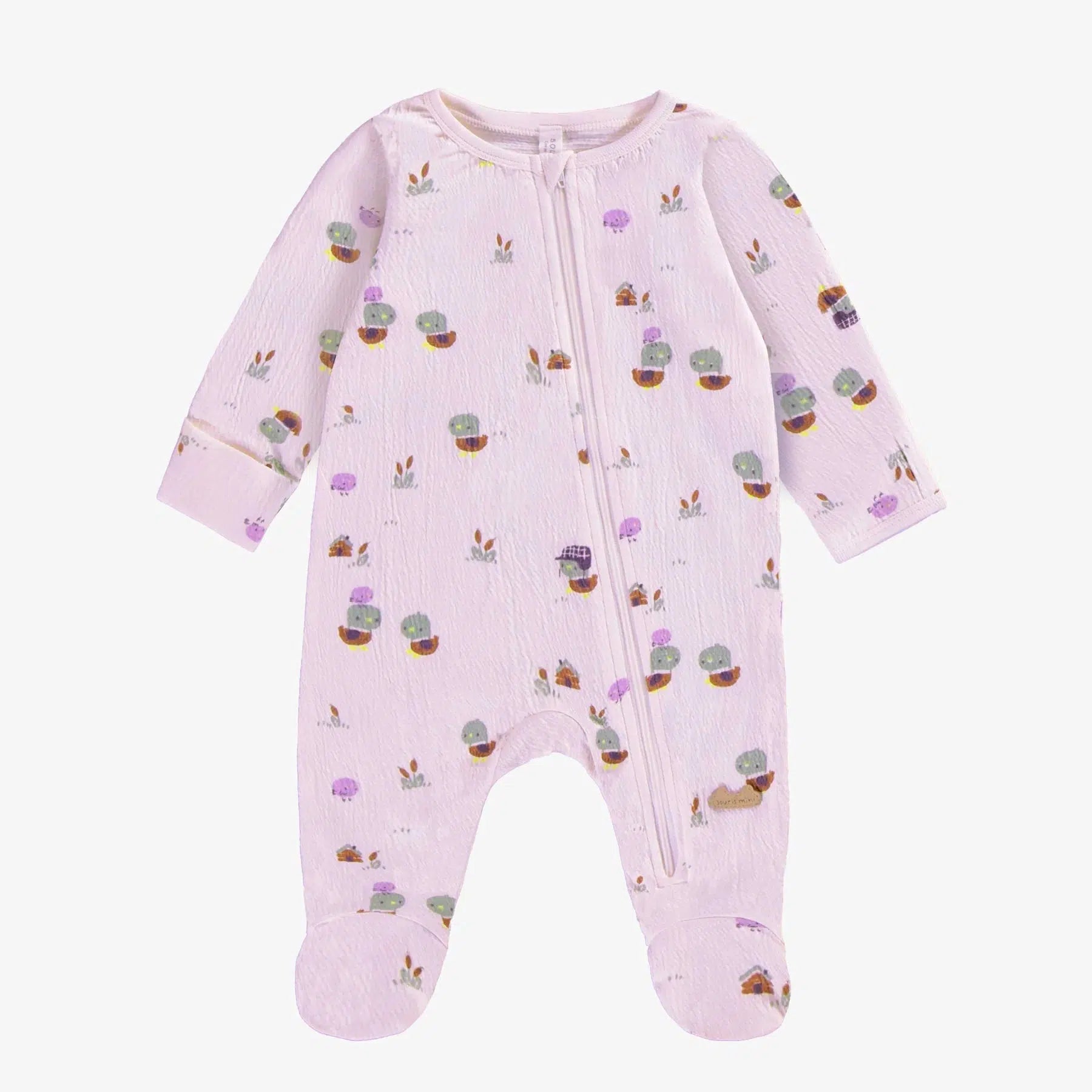Lavender Ducks Mini Zipper Footie Pajamas for Baby Girls & Boys - Soft & Cozy Sleepwear for Newborns & Toddlers - Perfect for Nursery, Bedtime & Winter Comfort
