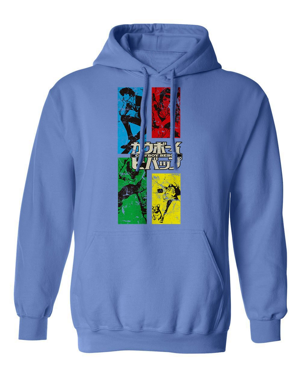 RIVEBELLA Anime Hoodie for Men - Graphic Manga Crew Neck Sweatshirt | Cowboy Bebop Inspired Novelty Hooded Pullover | Casual Wear, Cosplay & Anime Convention Outfit