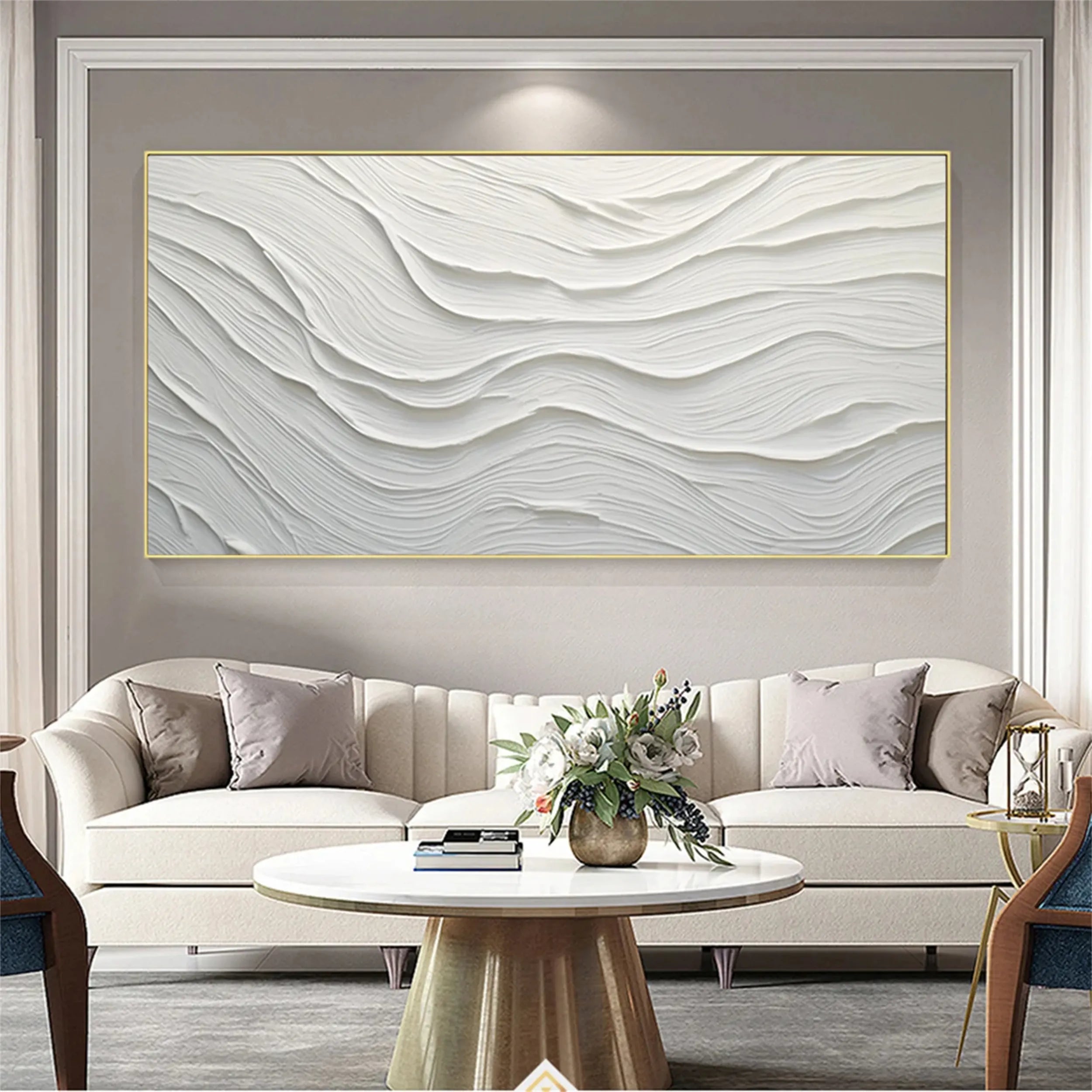White Minimalist Textured Painting Canvas - Premium Artist Blank Canvas for Acrylic & Oil Painting - Perfect for Home Decor, Office Wall Art & DIY Projects | #MM180