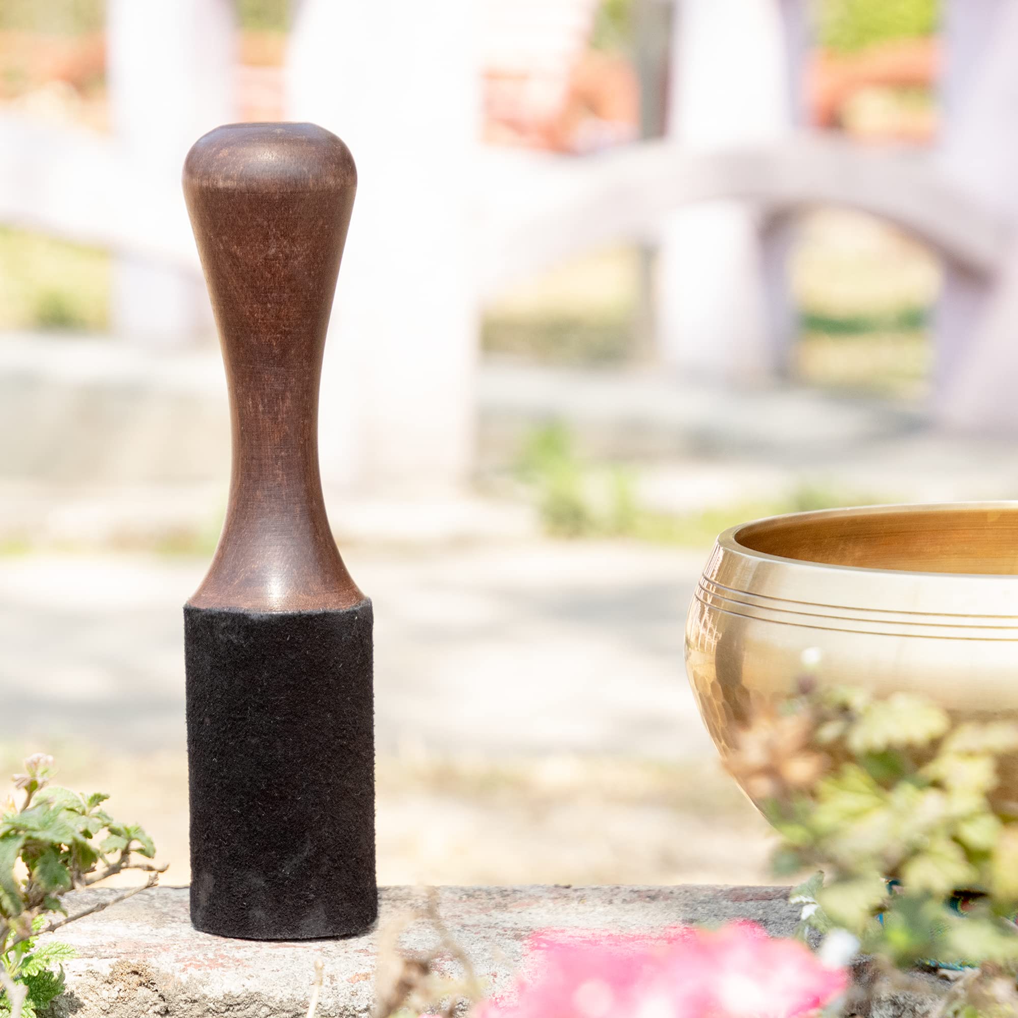 Premium Tibetan Singing Bowl Mallet - Suede & Wooden Striker with Leather Wrap for Meditation, Yoga & Sound Healing | Fat Boy Mallet for Deep Resonance | Perfect for Home Meditation, Spa Relaxation & Chakra Balancing