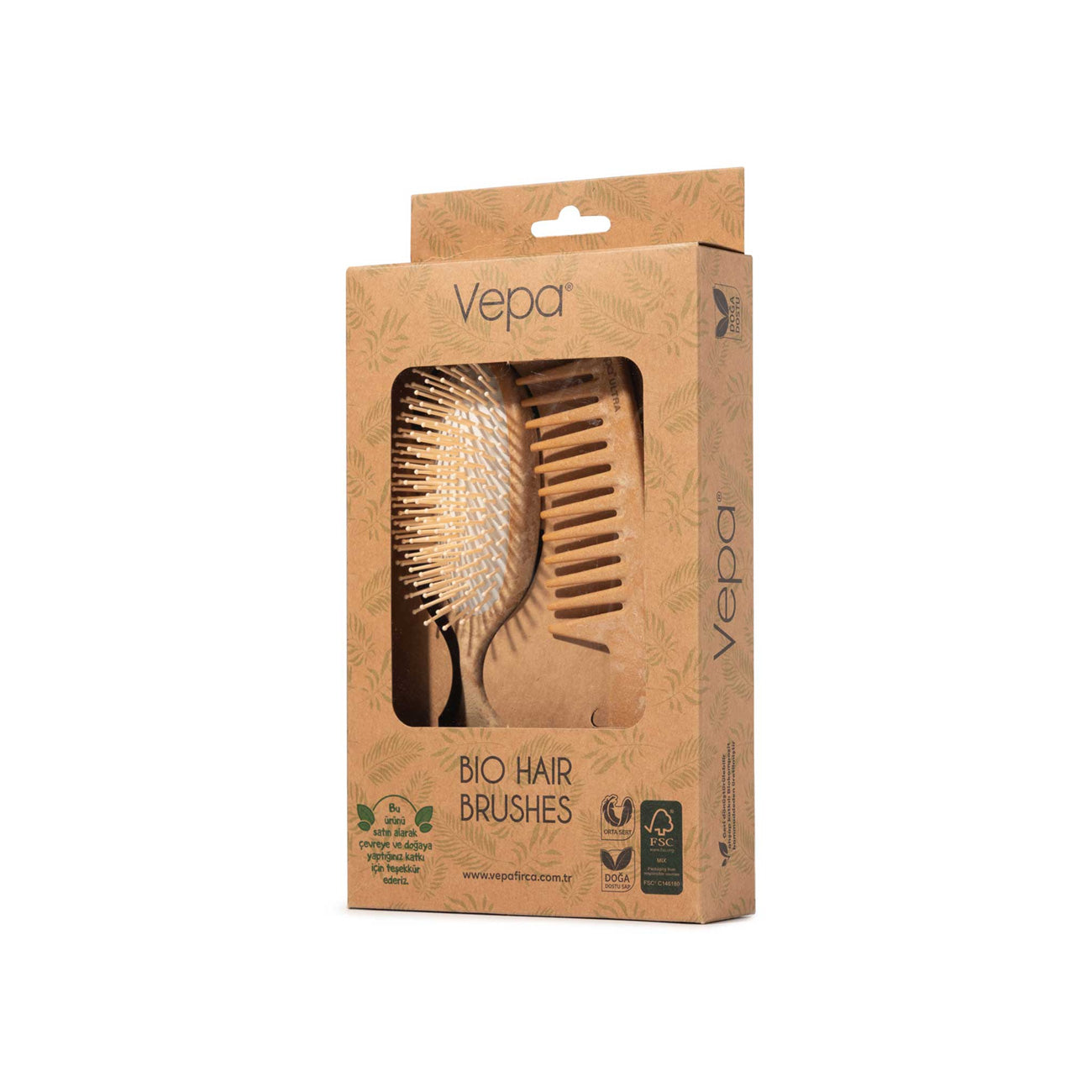 Premium Bio Brushes Hair Styling Set - Natural Bristle Brush & Wide Tooth Comb for Smooth, Tangle-Free Hair - Perfect for Daily Styling, Salon Use & Travel