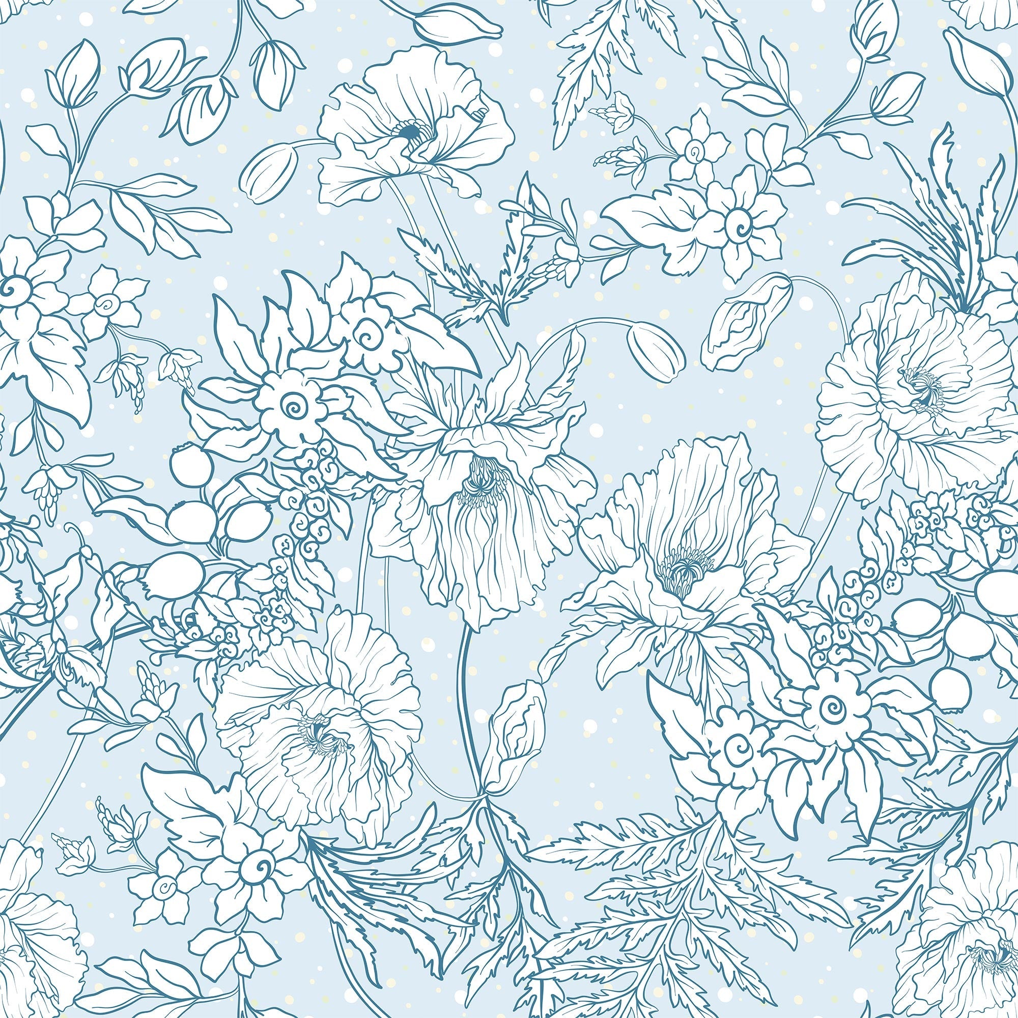 Blue Bedroom Wallpaper Sample - Modern & Similar Tones 003 - Perfect for Nursery, Guest Room & Home Decor