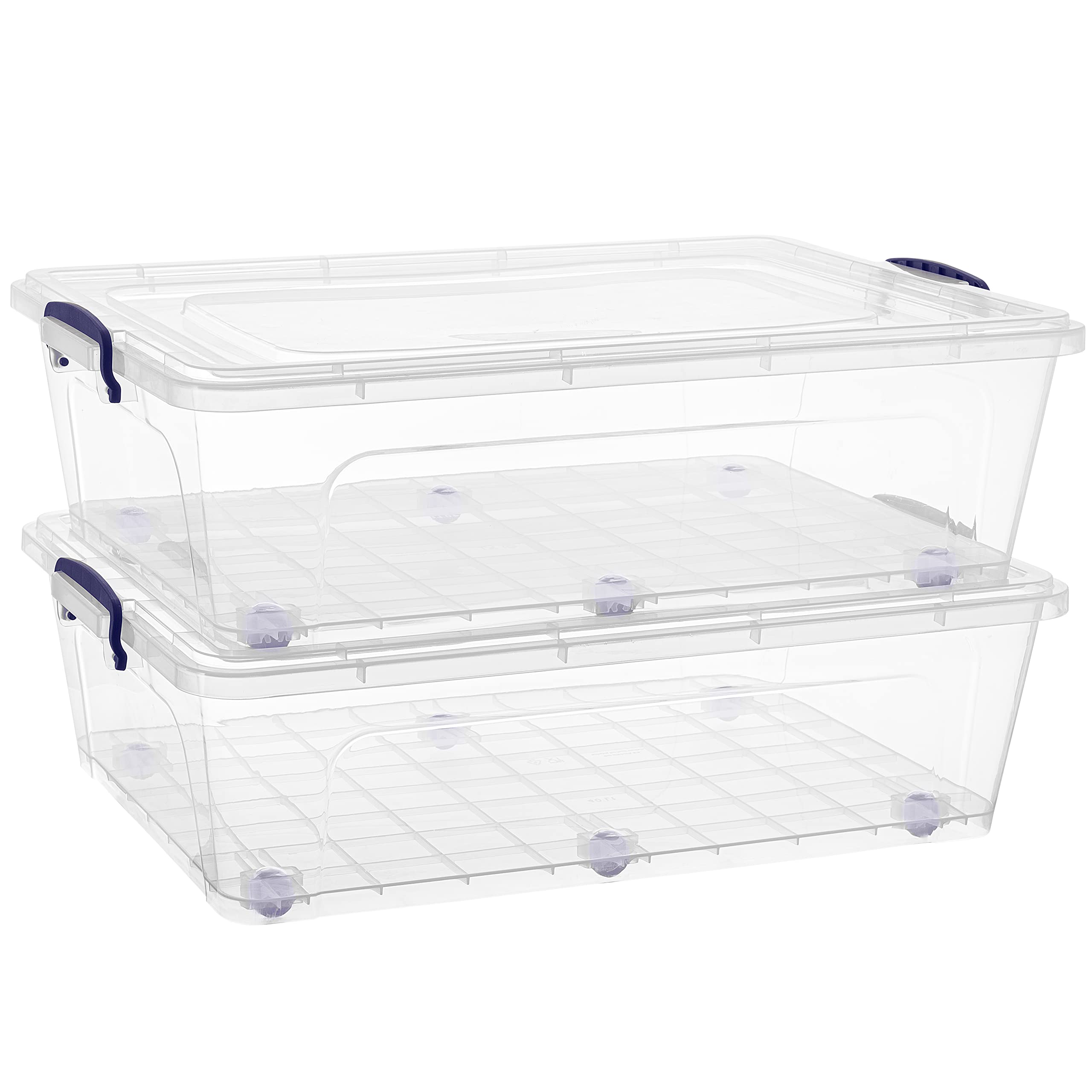 Superior Clear Plastic Storage Bins with Lids - 42 Quart Stackable Organizing Containers (2 Pack) | BPA Free & Odorless | Perfect for Home Organization, Dorm Rooms, Pantry Storage & Closet Decluttering