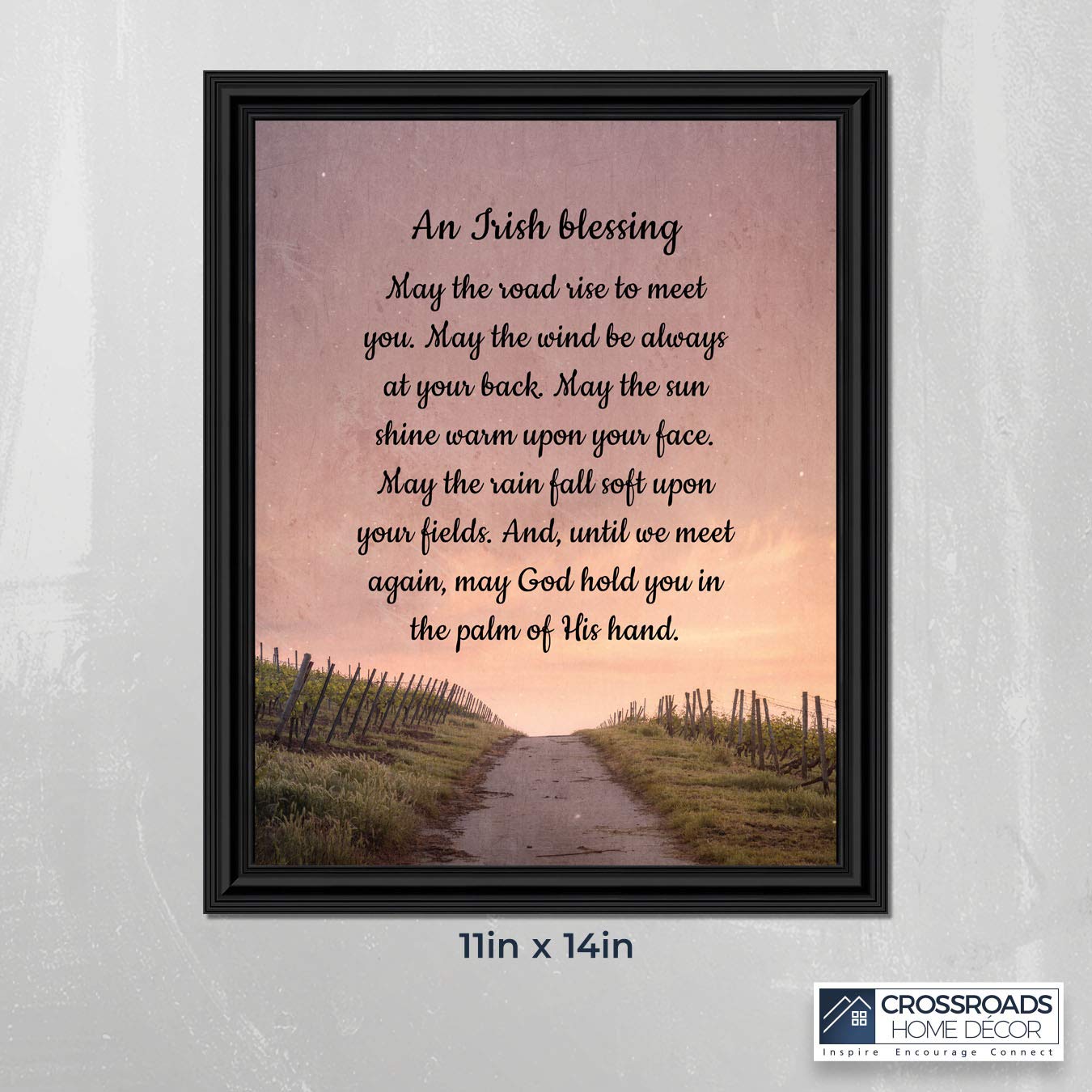 Celtic Irish Blessing Wall Decor - May the Road Rise Up to Meet You Sign - Rustic Home Blessing Art for Housewarming Gifts - Perfect for Living Room, Bedroom or Entryway Decor