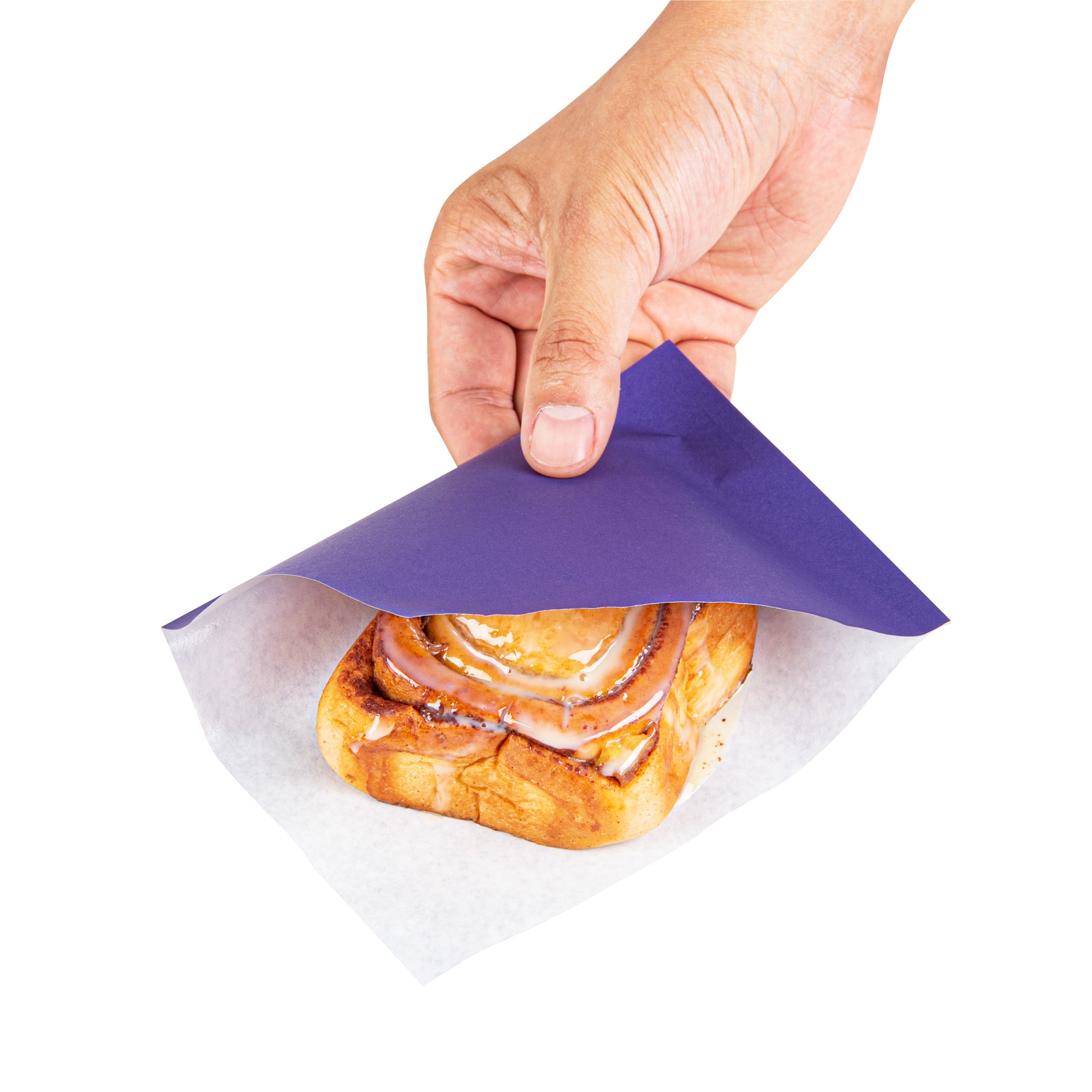 Purple Greaseproof Paper Bags - Small Double Open Food Bags (6.25