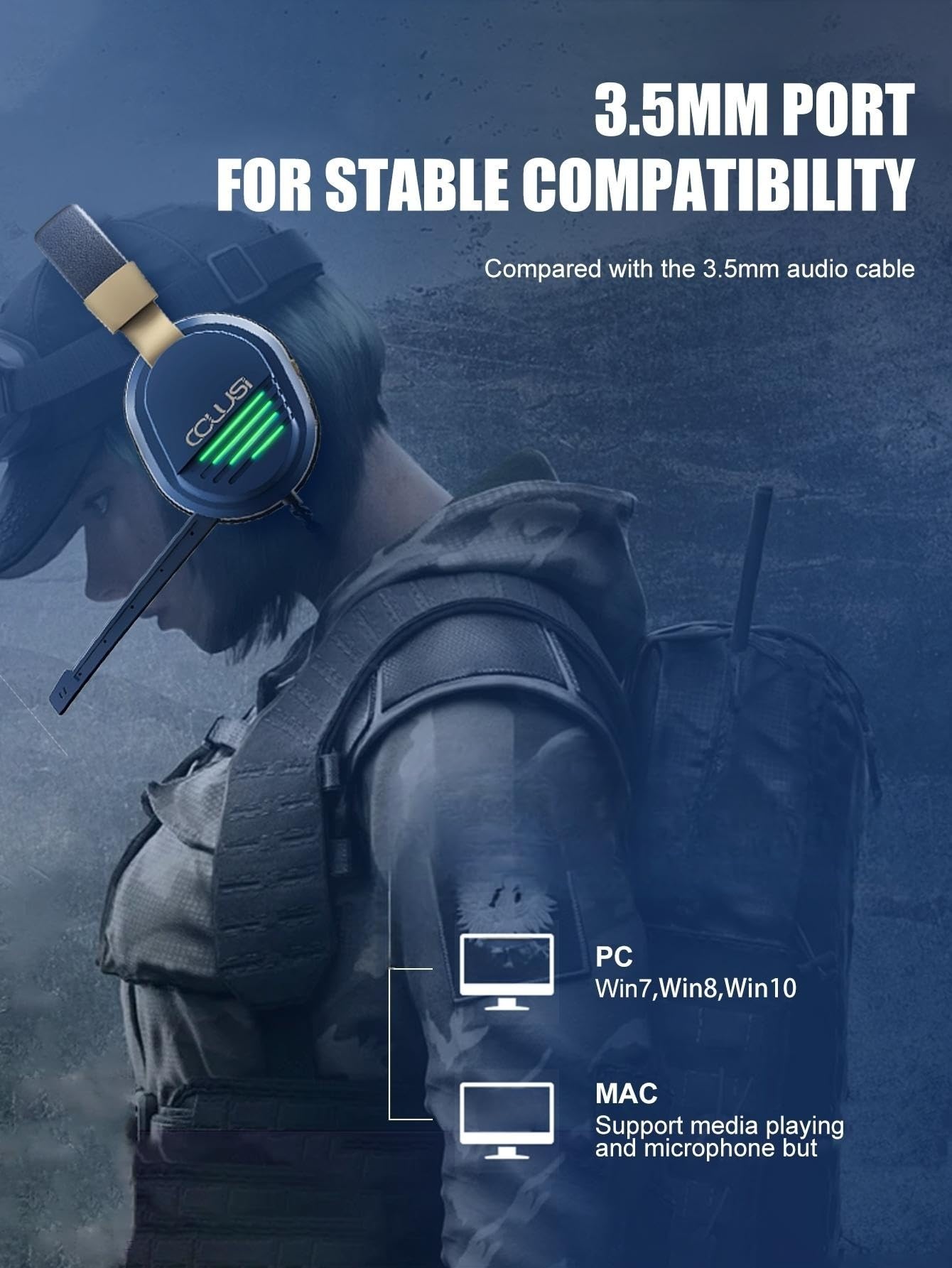 Best Wired Gaming Headset with Noise-Canceling Microphone, RGB Lights & Memory Foam Earmuffs - 3.5mm Audio Jack for PC, PS4, PS5, Laptop - Perfect for Competitive Gaming & Long Sessions