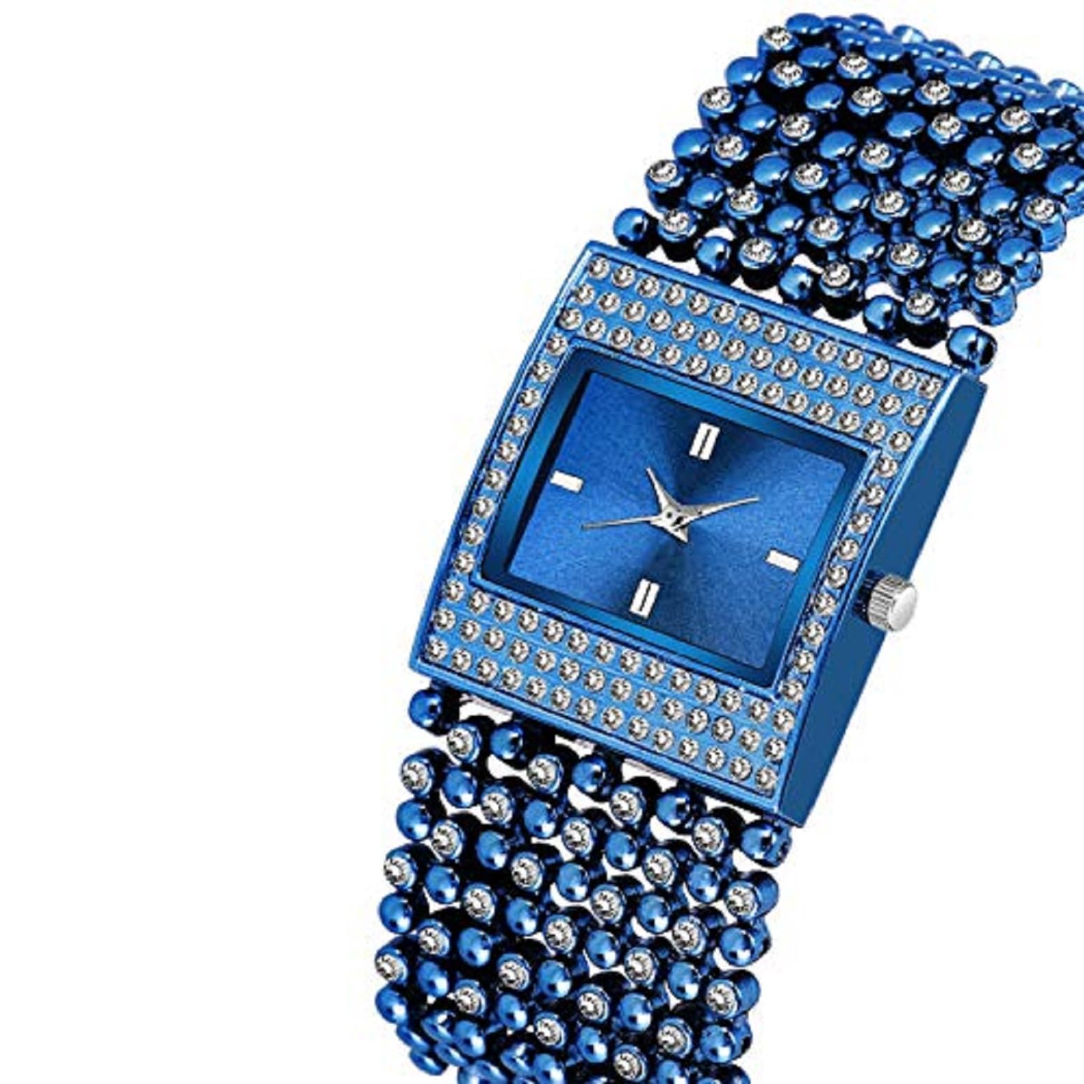 Luxury Analog Watch for Women - Stylish Square Blue Dial Designer Watch, Best Fashion Gift for Her - Perfect for Casual Wear, Office & Special Occasions