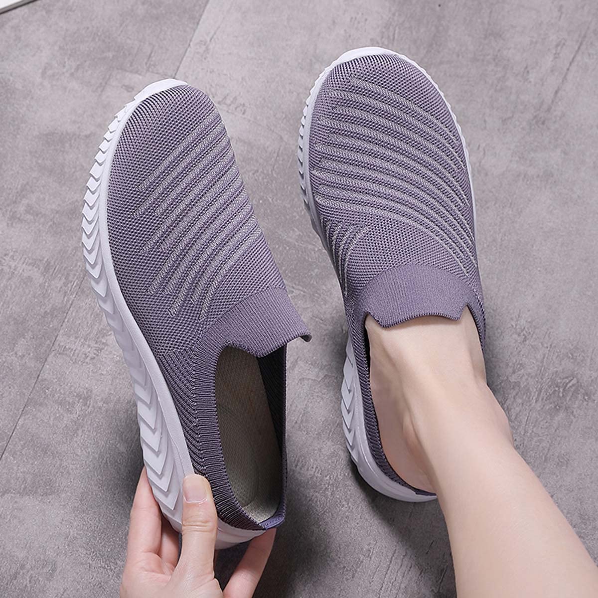 Women's Lightweight Knitted Mesh Fabric Garden Clogs - Non-Slip Rubber Soles, Breathable Beach Shoes for Women - Perfect for Gardening, Beach Walks & Summer Comfort