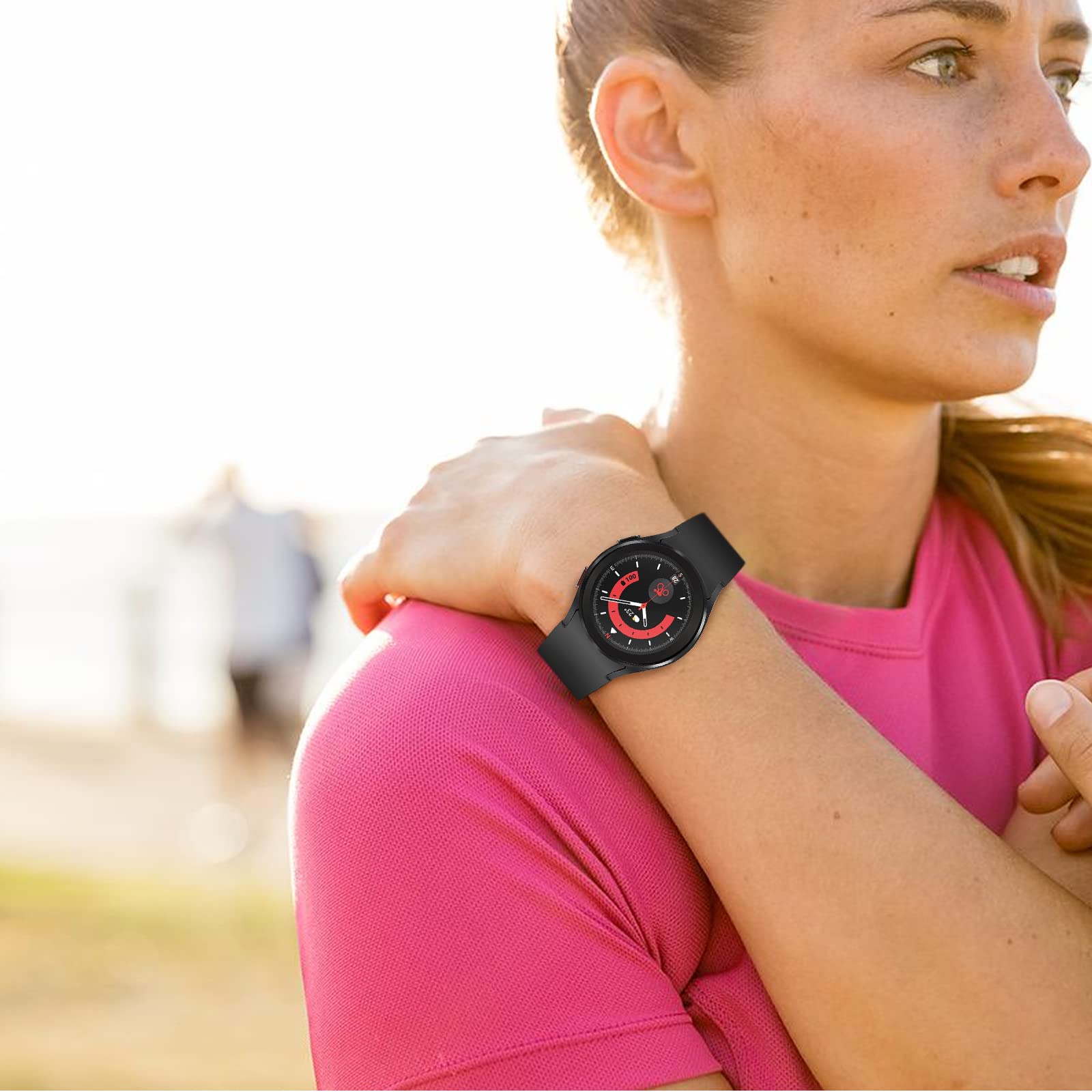 Strap Samsung Galaxy Watch 5 20mm Silicone Band - Compatible with Galaxy Watch 7 40mm 44mm, Watch 5 Pro 45mm, Watch 6 40mm 44mm, Watch 6 Classic 43mm 47mm, Watch 4 - Sport Wristband for Running, Gym & Daily Wear