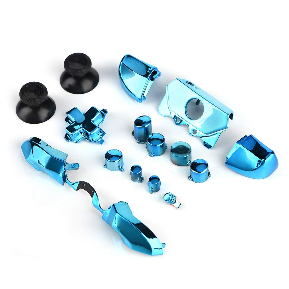 Original Title: Restokki Guide Button Full Button Sets Mod Ersetzen Sie Teil für Microsoft Xbox One Controller 3,5-mm-Buchse(Blau)   Optimized Title: Restokki Replacement Guide Button & Full Button Set for Microsoft Xbox One Controller with 3.5mm Jack (Blue) - DIY Repair Kit for Enhanced Gaming Experience