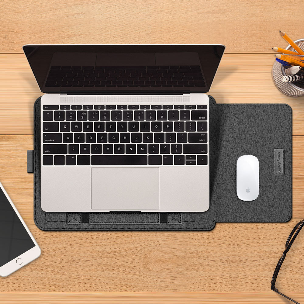 Premium Laptop Sleeve with Foldable Stand - Protective Case for 13-15 Inch MacBook & Windows Laptops - Perfect for Office, Travel & School Use