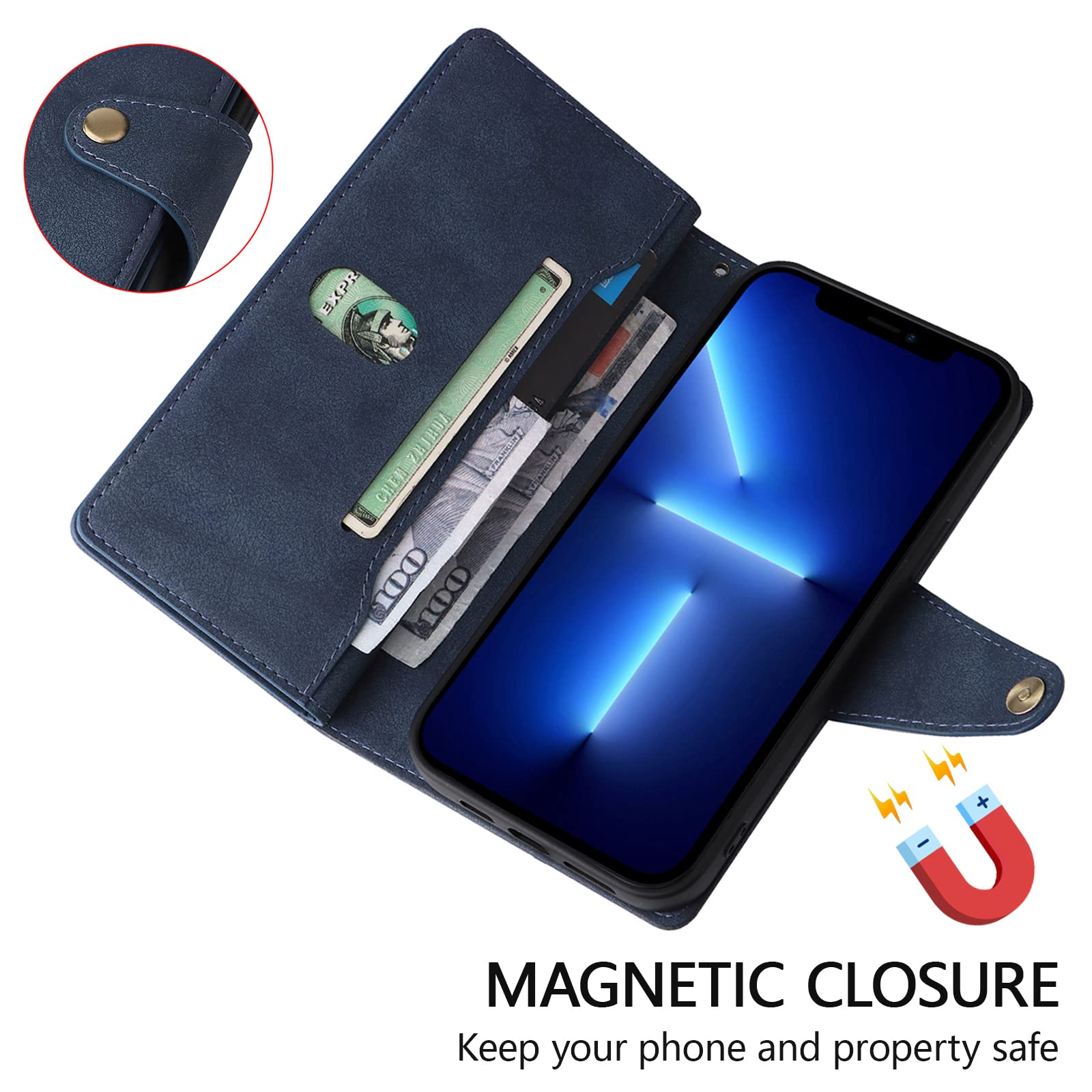 Premium PU Leather Wallet Case for Samsung Galaxy S9 - Shockproof Flip Cover with Card Slots, Magnetic Closure, Kickstand & Wrist Strap | Perfect for Daily Use, Travel & Hands-Free Convenience