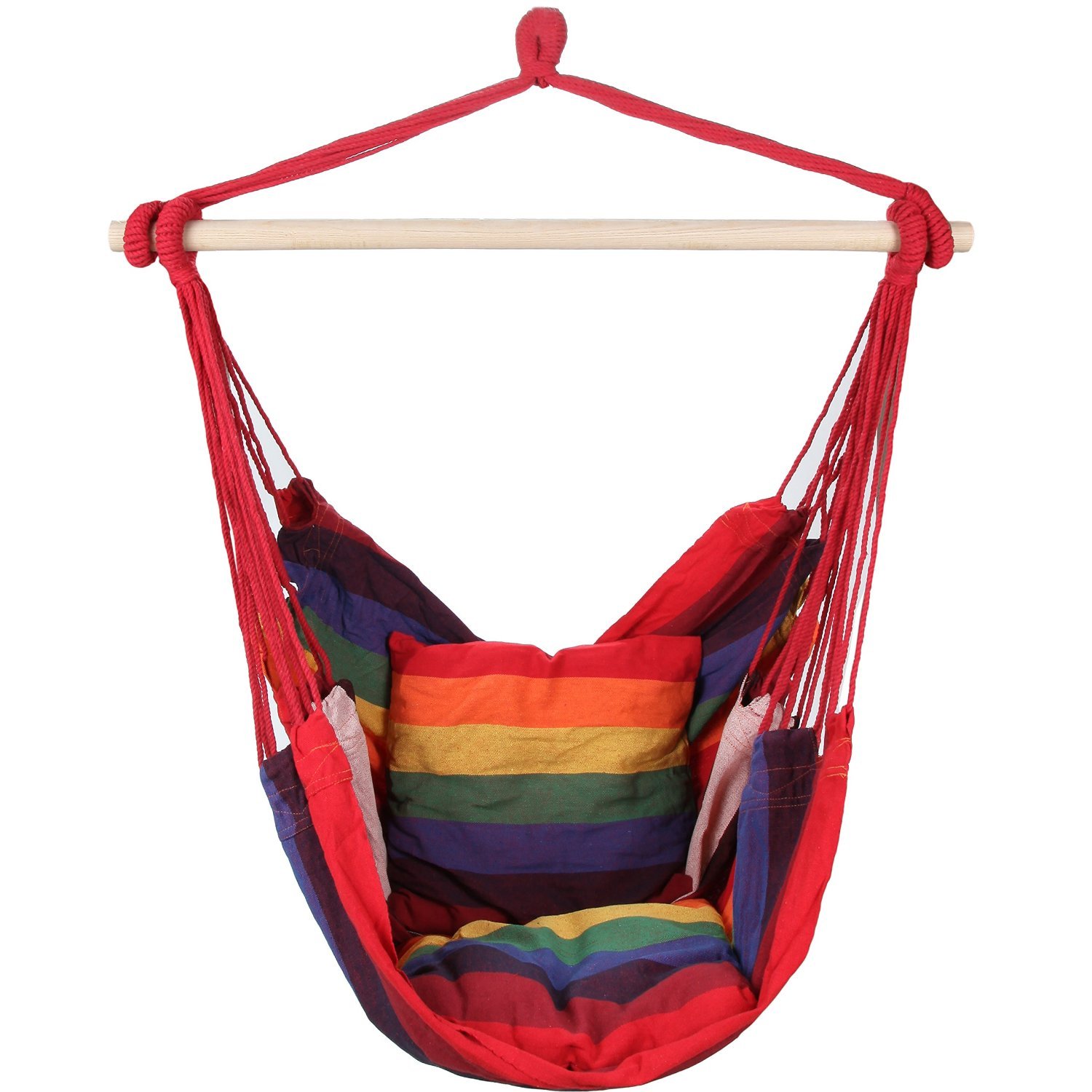 Comfortable Hammock Patio Chair with Cushions - Hanging Porch Swing for Indoor & Outdoor Use - Perfect for Relaxing in Backyard, Garden, or Balcony