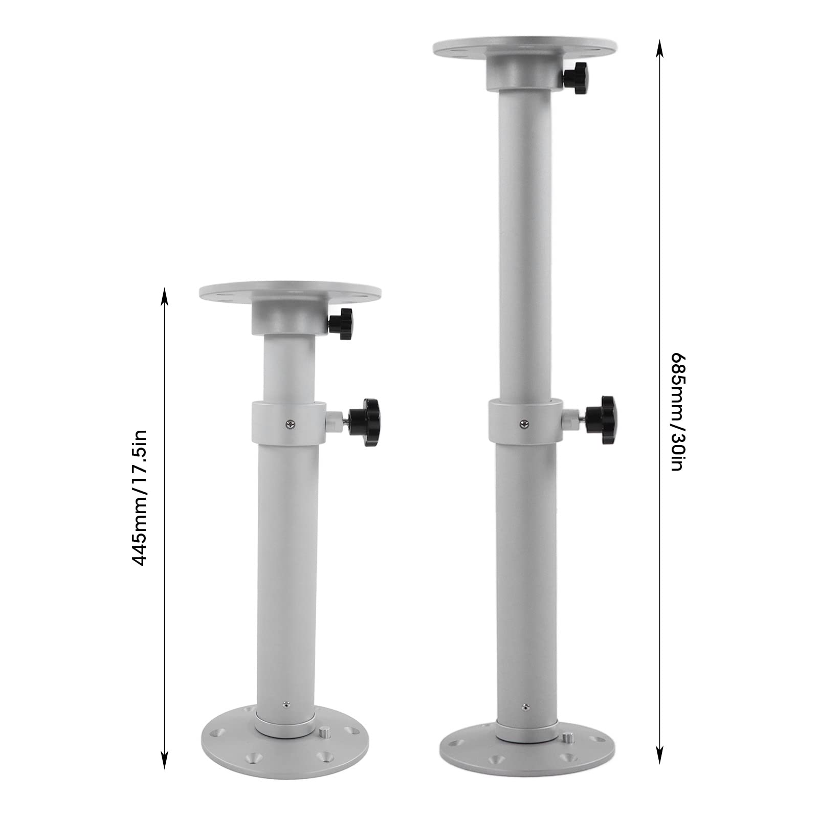 Adjustable Aluminum Alloy Table Pedestal Stand 17.5-30 Inches Height - RV, Motorhome, Boat & Yacht Mounting Kit for Dining & Workspace Solutions