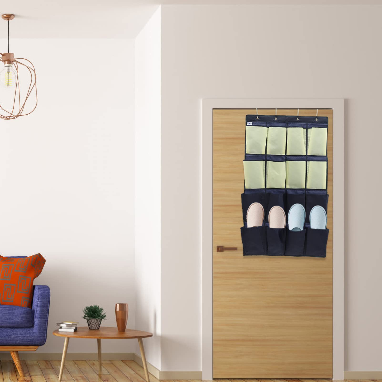 TOPBATHY Over The Door Shoe Organizer - 24 Pocket Hanging Shoe Storage Bag for Closet, Oxford Cloth Shelf & Door Organizer - Perfect for Bedroom, Entryway, and Dorm Organization