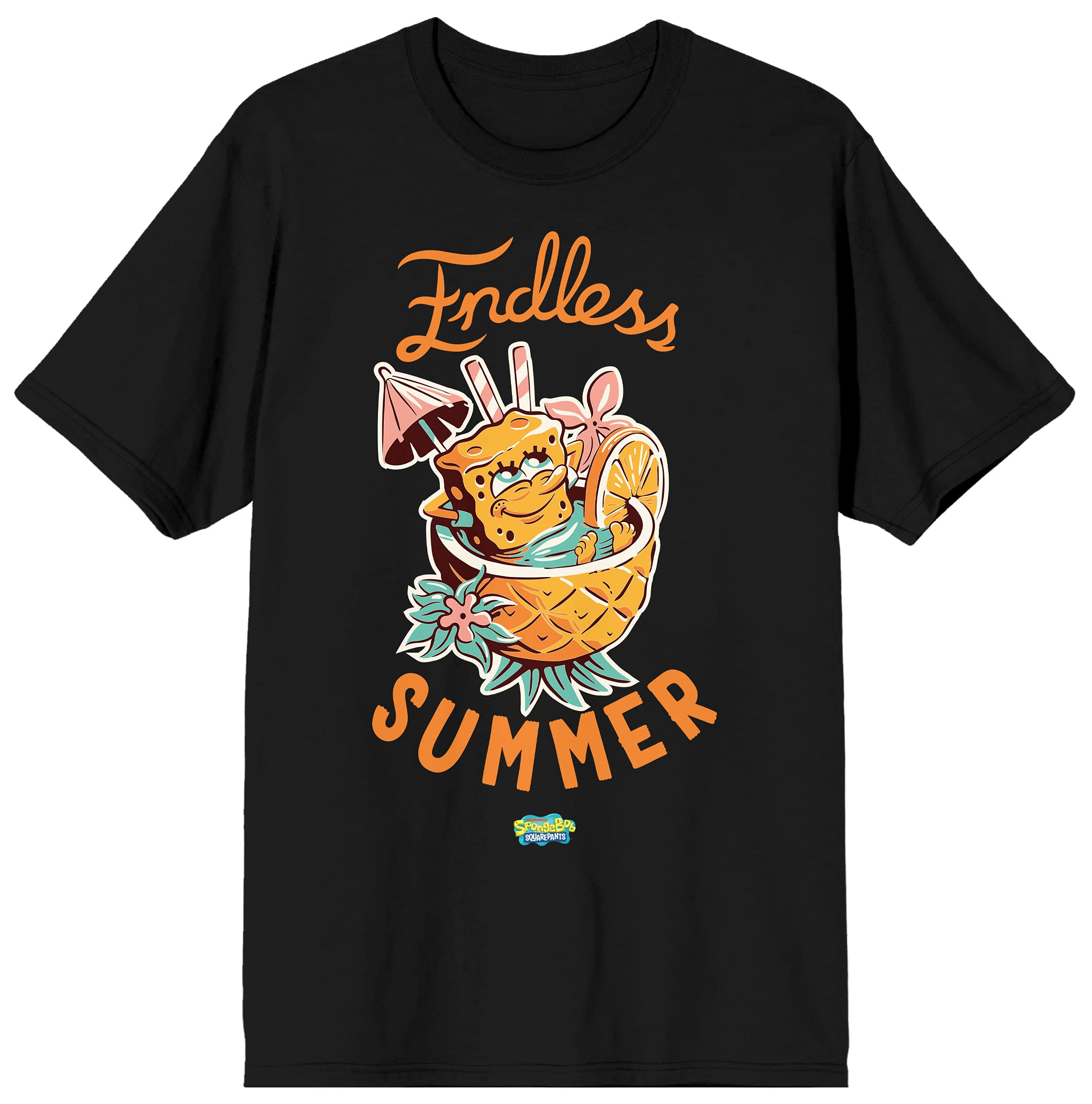 Spongebob Squarepants Pineapple Pool Drink T-Shirt for Men - Soft Cotton Summer Graphic Tee - Casual Wear, Beach Party & Vacation Outfit