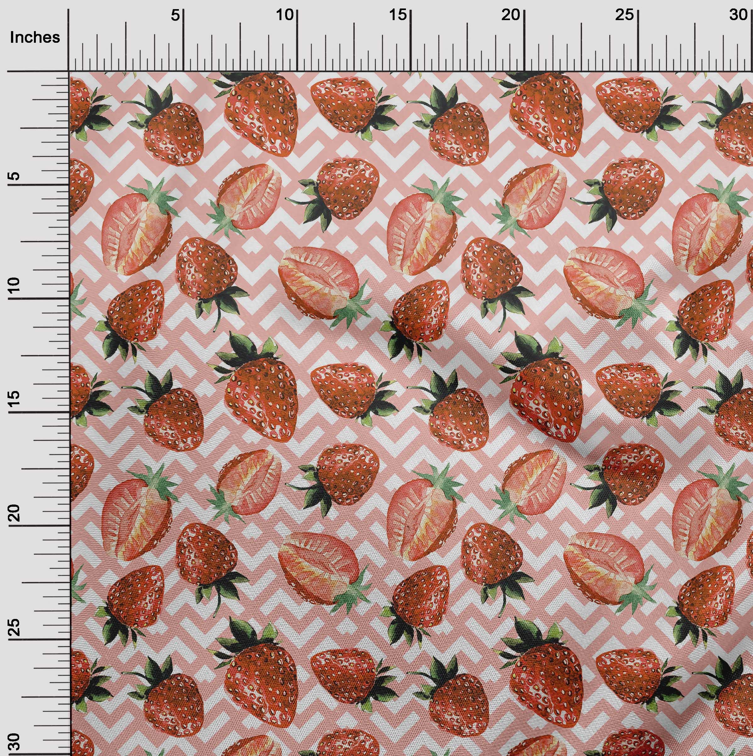 oneOone Rayon Orange Fruit Print Fabric by The Yard - 56 Inch Wide for DIY Clothing, Dresses, Skirts & Home Decor Sewing Projects