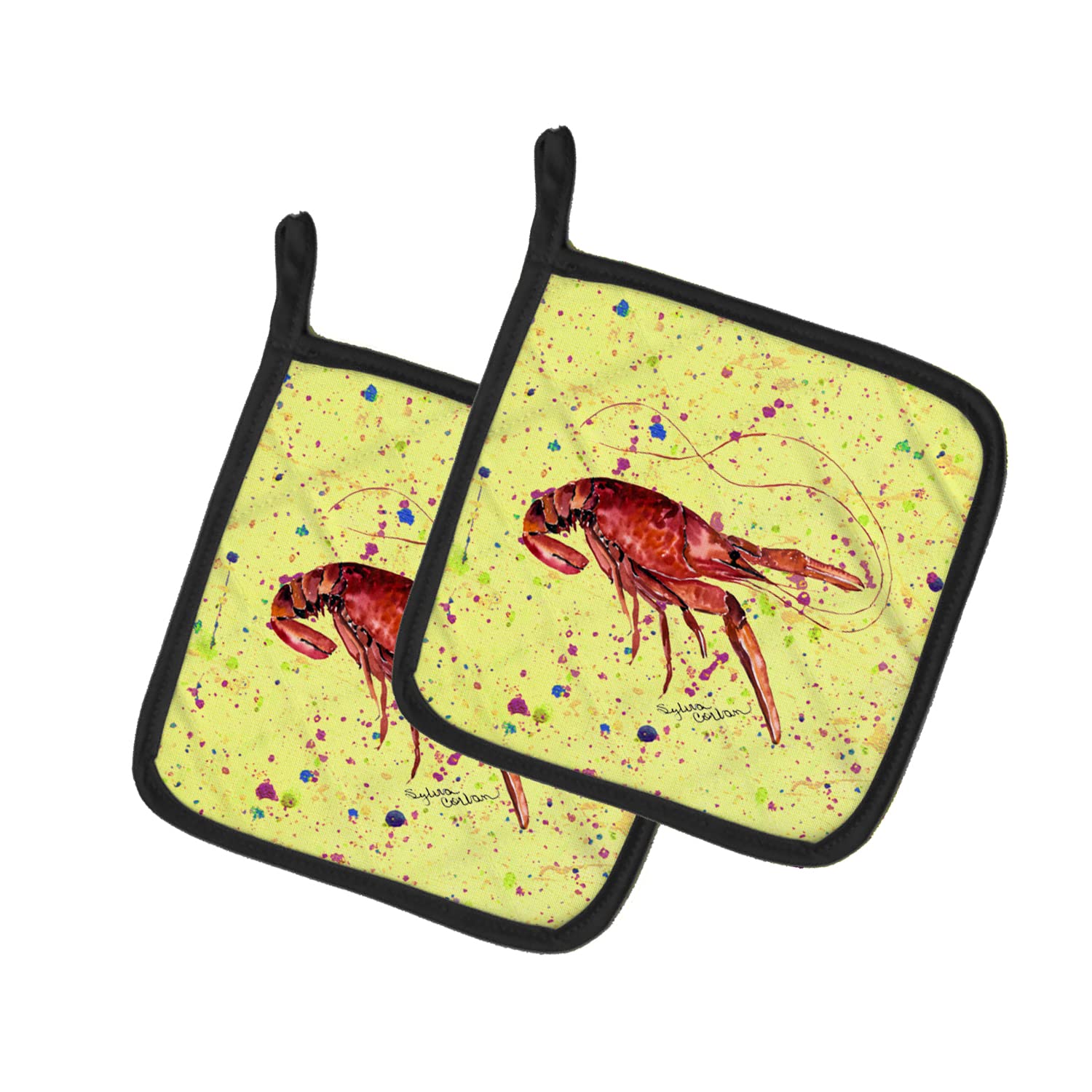 Crawfish Pot Holders Set - Heat Resistant Kitchen Oven Mitts for Cooking, Baking & BBQ - 7.5
