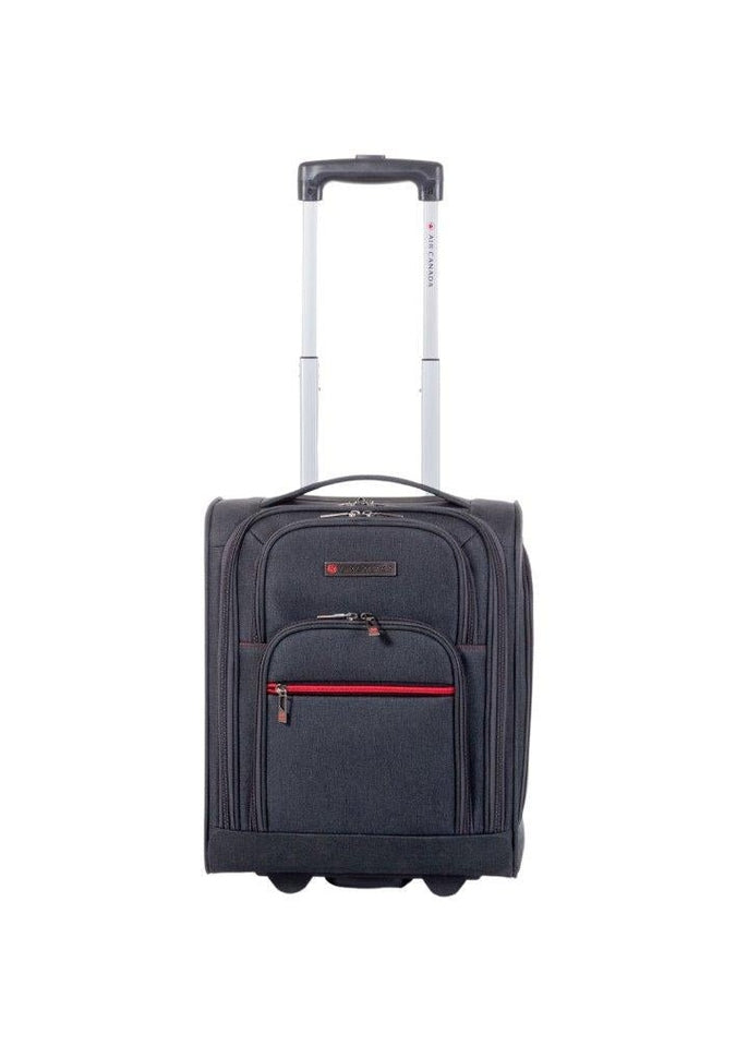 Air Canada Soft Side Underseat Carry-On Luggage - Charcoal Gray Compact Travel Bag for Business Trips & Weekend Getaways