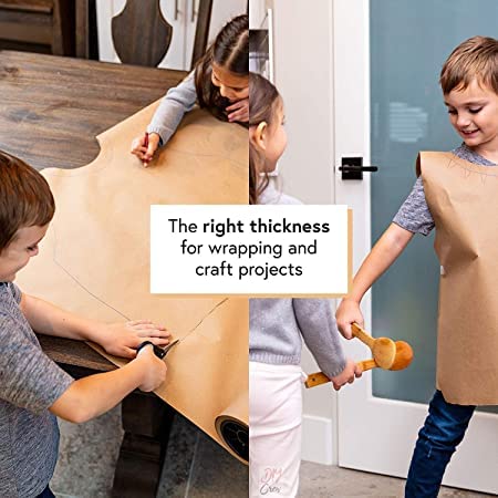 YNK 32-Inch Brown Kraft Paper Roll – Ideal for Wall Art, Painting, Drawing, Kids Easel & Gift Wrapping (5 Meters, 4mm Thick) – Includes Free 25-Meter Jute Rope | Perfect for DIY Crafts, Classroom Projects & Home Decor