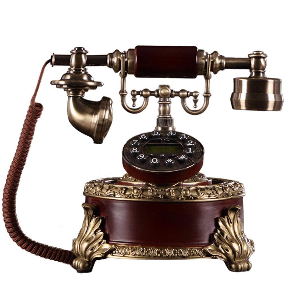 Vintage Retro Corded Landline Telephone - Classic European Style Fixed Digital Phone with Hanging Headset for Home, Hotel & Office Decor | Perfect for Vintage Themed Rooms, Reception Areas and Nostalgic Gift Ideas