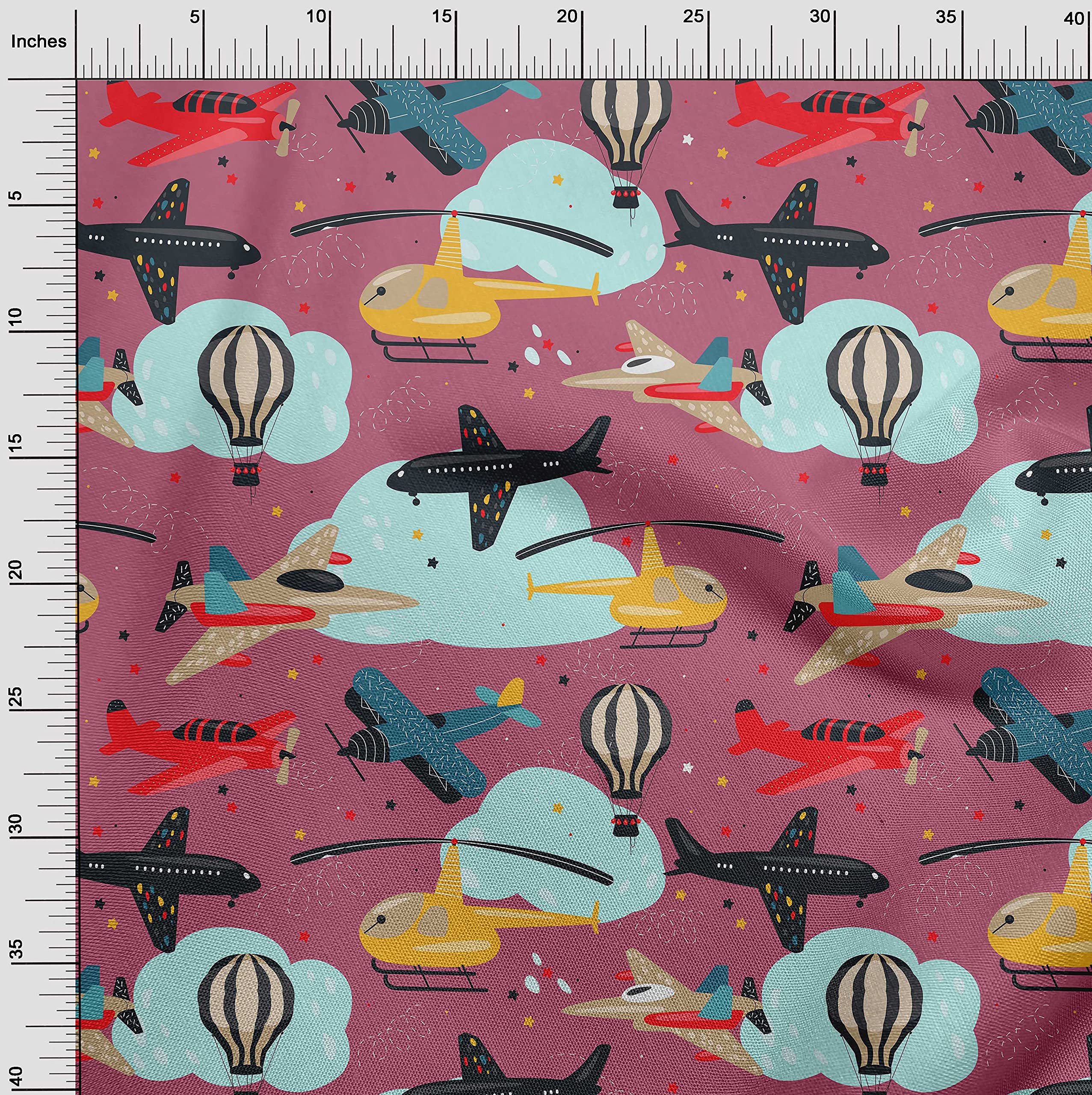 Premium Cotton Silk Blend Pink Fabric for Airplane Nursery Kids Dresses - 42 Inch Wide by The Yard | Soft, Breathable Material for DIY Baby Clothes, Quilting & Home Decor