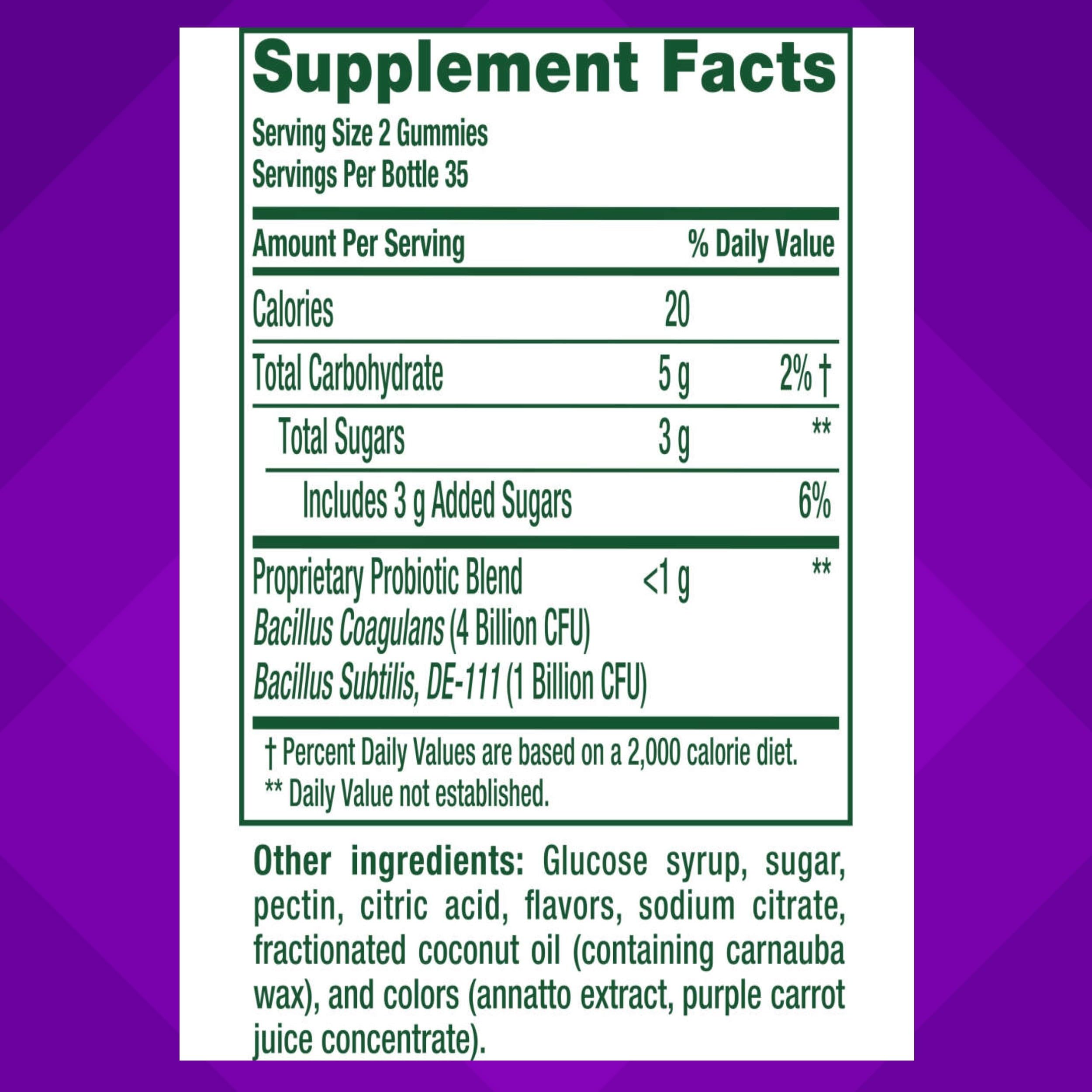 Vitafusion Probiotic Gummy Supplements for Digestive Health - Raspberry, Peach & Mango Flavors - 5 Billion CFUs Probiotic - America's #1 Gummy Vitamin Brand - 70 Count (35 Day Supply) - Supports Gut Health & Immune System - Perfect for Adults & Kids Daily Wellness Routine