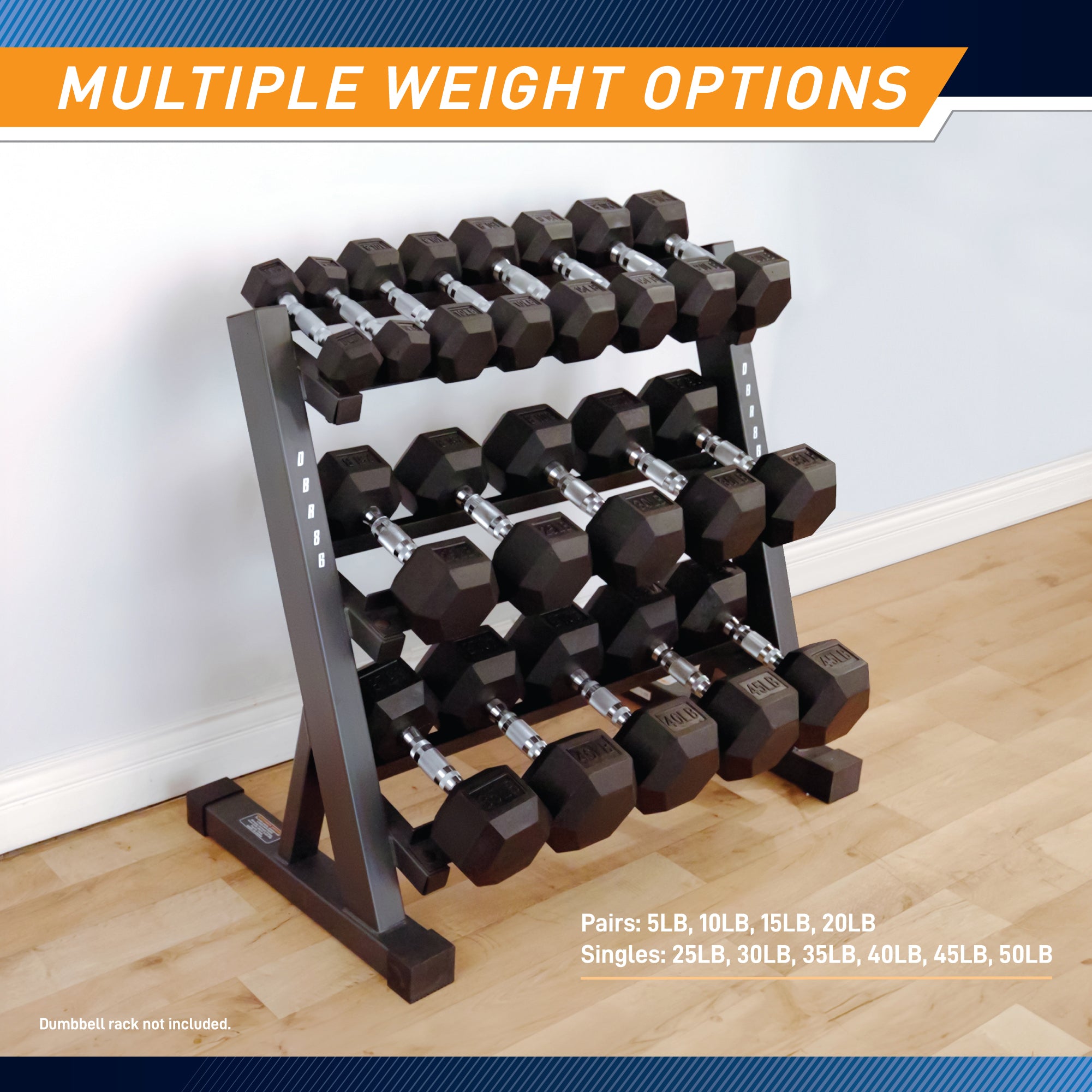 10lb Rubber Hex Dumbbell Pair - Heavy Duty Workout Weights for Strength Training & Home Gym | Marcy RHDB 010 | Ideal for CrossFit, Bodybuilding & Fitness Enthusiasts