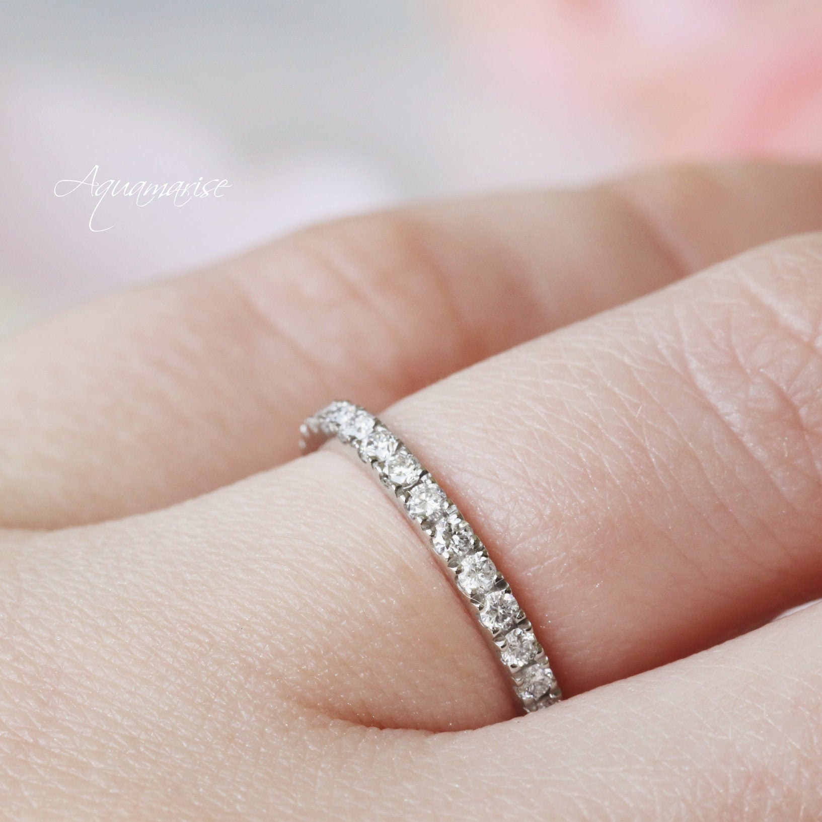 2MM Natural Diamond or Moissanite Wedding Band Ring for Women - Platinum 925 Engagement Ring, Anniversary Gift for Her - Perfect for Weddings, Proposals & Special Occasions