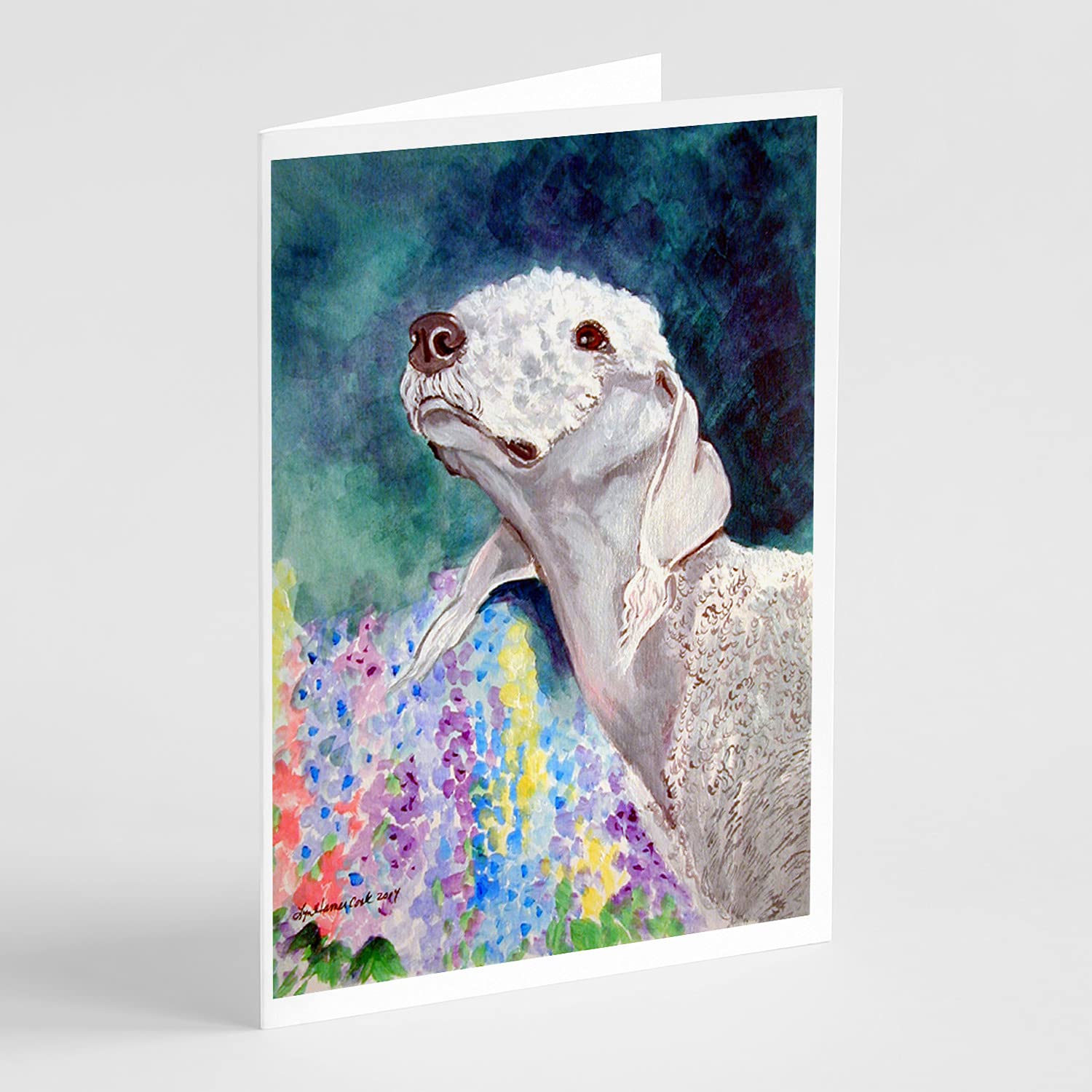 Bedlington Terrier Greeting Cards - Pack of 8 Blank A7 Note Cards with Envelopes (5x7 inches) | Whimsical Dog Lover Stationery for Birthdays, Thank You Notes & Special Occasions