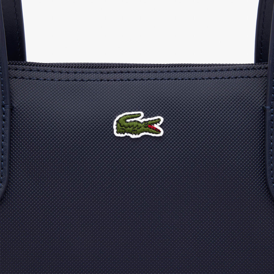 Lacoste Large Shopping Tote Bag - Premium Navy Blue Cotton Tote for Women & Men - Perfect for Groceries, Beach, Work & Travel