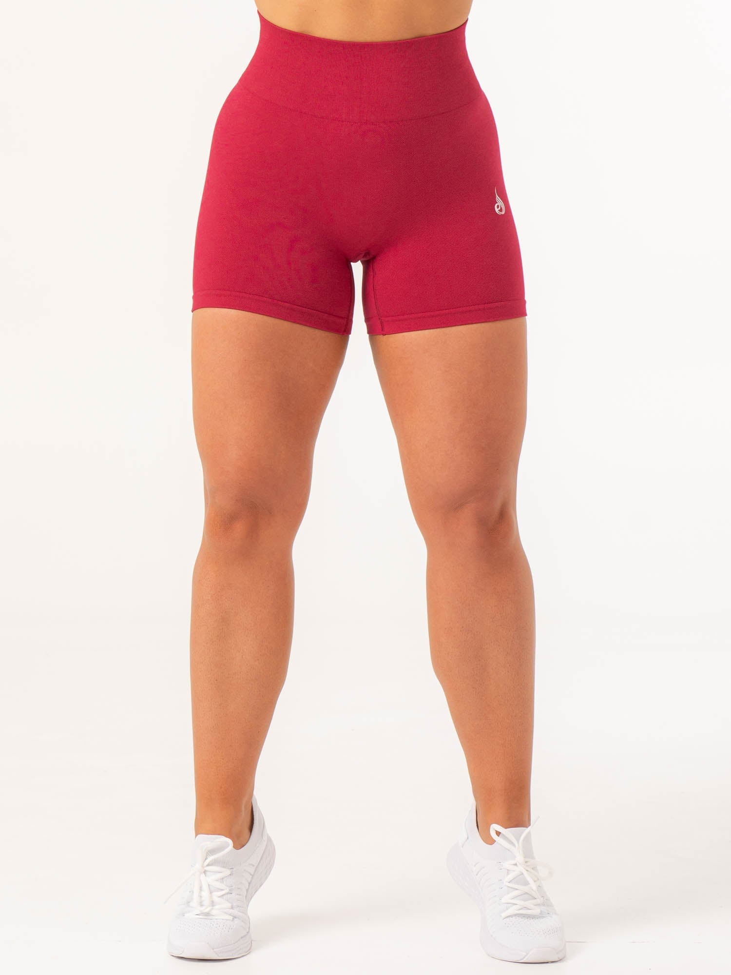 Contour Seamless Shorts for Women - High Waisted Yoga Shorts with Pockets, Soft & Stretchy Workout Shorts in Berry Marl - Perfect for Yoga, Running, Gym & Lounge Wear